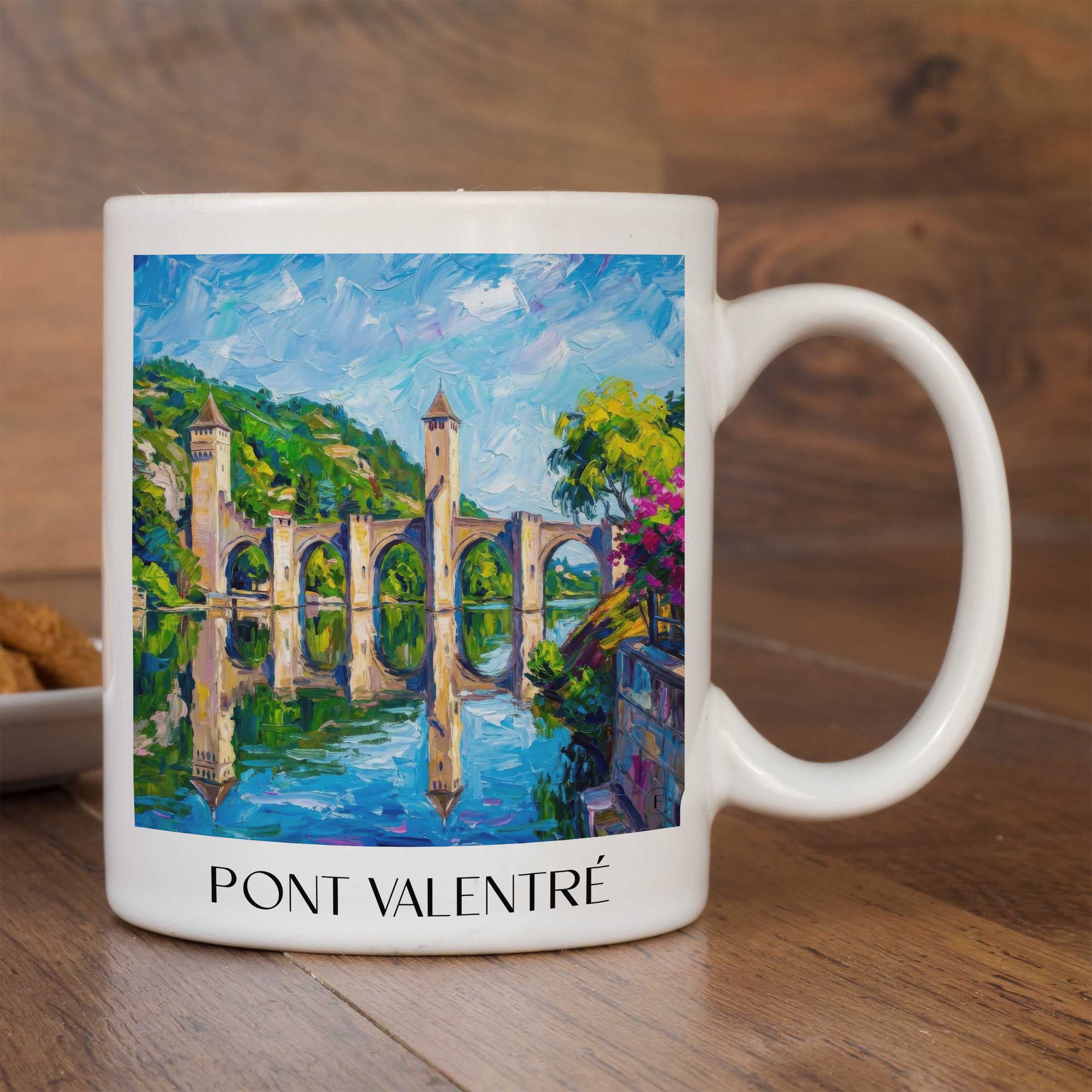 pont-valentré-cahors-frankreich-kaffeebecher-oil-painting-oelgemaelde