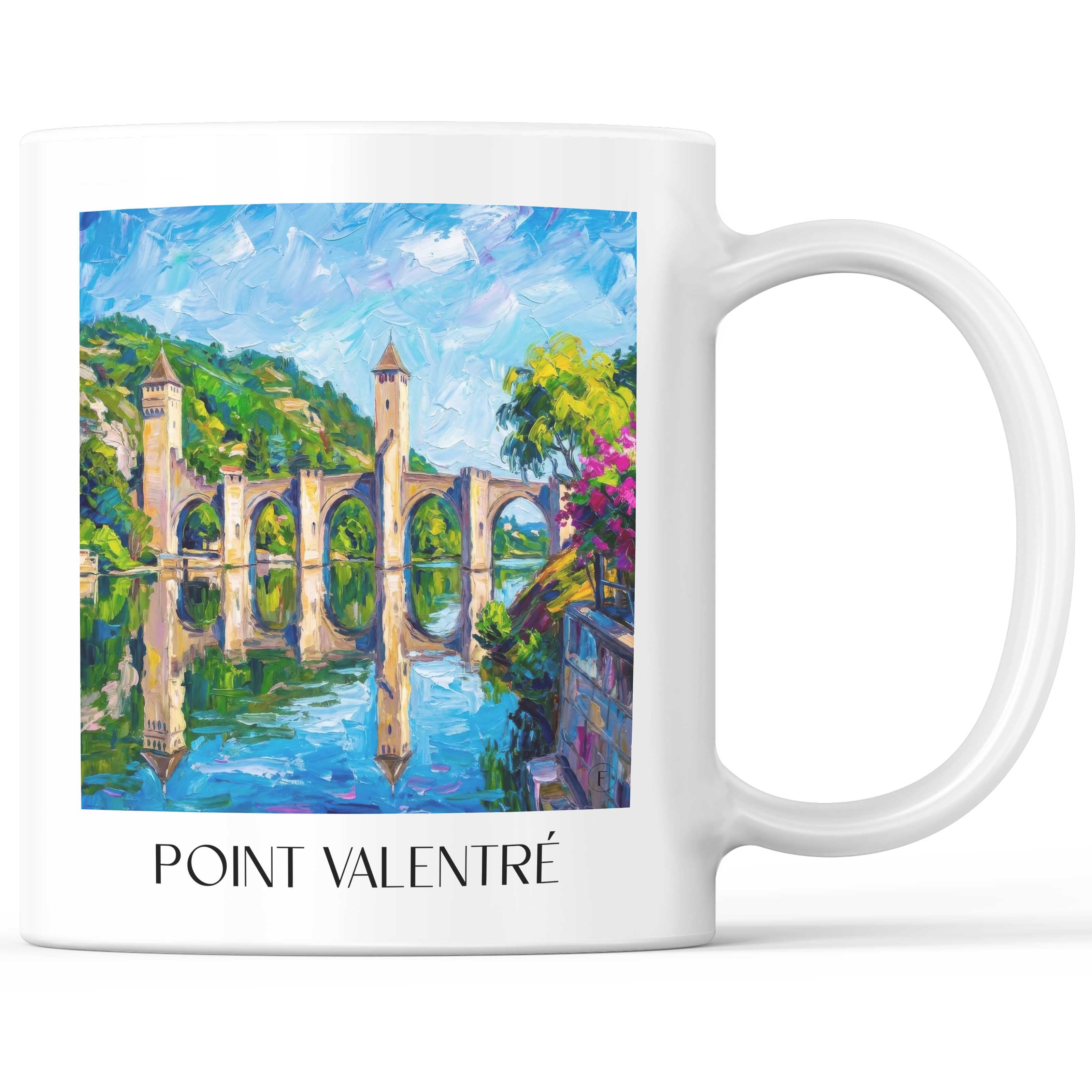 Pont Valentré Kaffeebecher - Cahors - Frankreich Becher - Kaffeetasse im Ölgemälde Stil