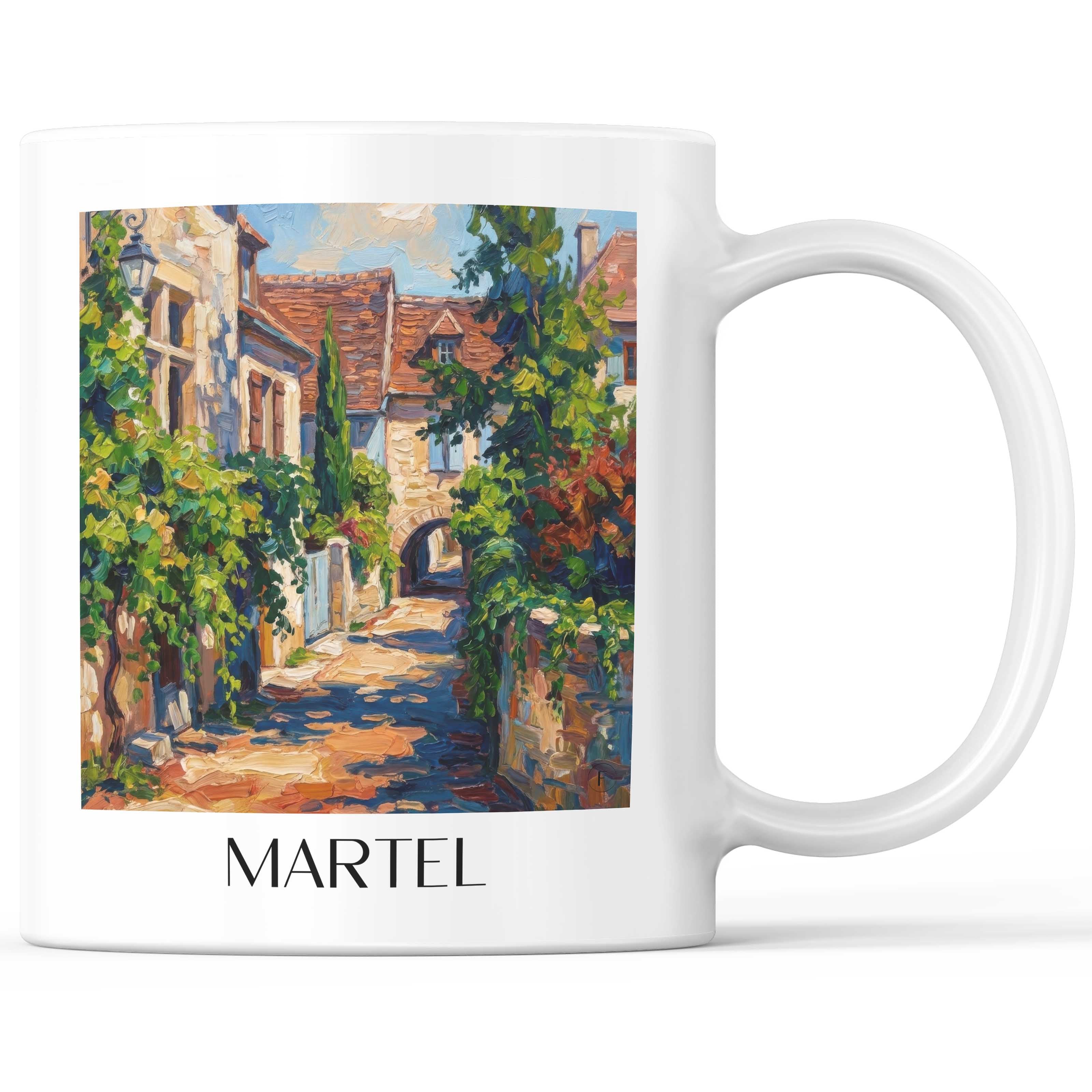 Martel Kaffeebecher - Vallée de la Dordogne - Frankreich Becher - Kaffeetasse im Ölgemälde Stil