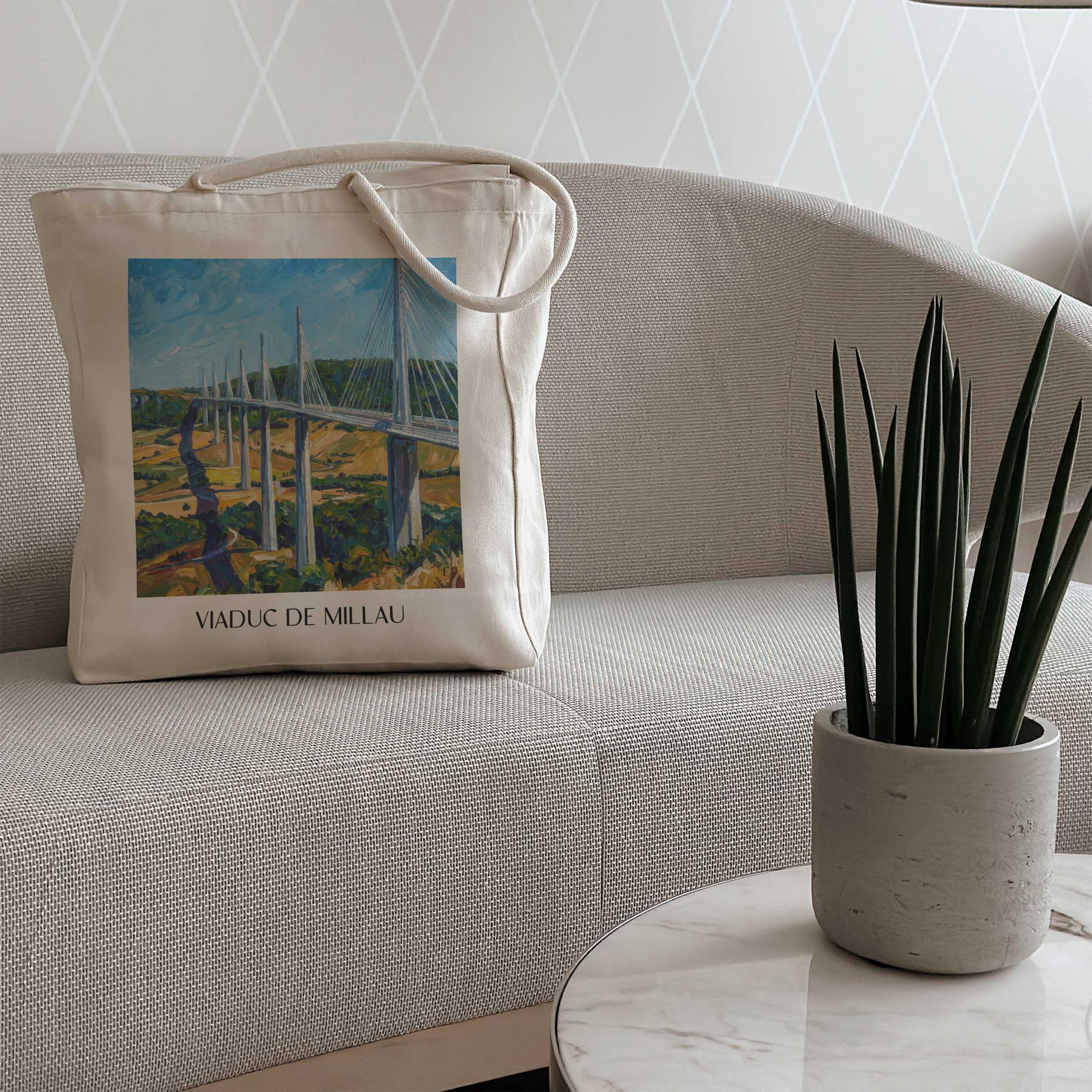 viaduc-de-millau-okzitanien-frankreich-einkaufstasche-oil-painting-oelgemaelde