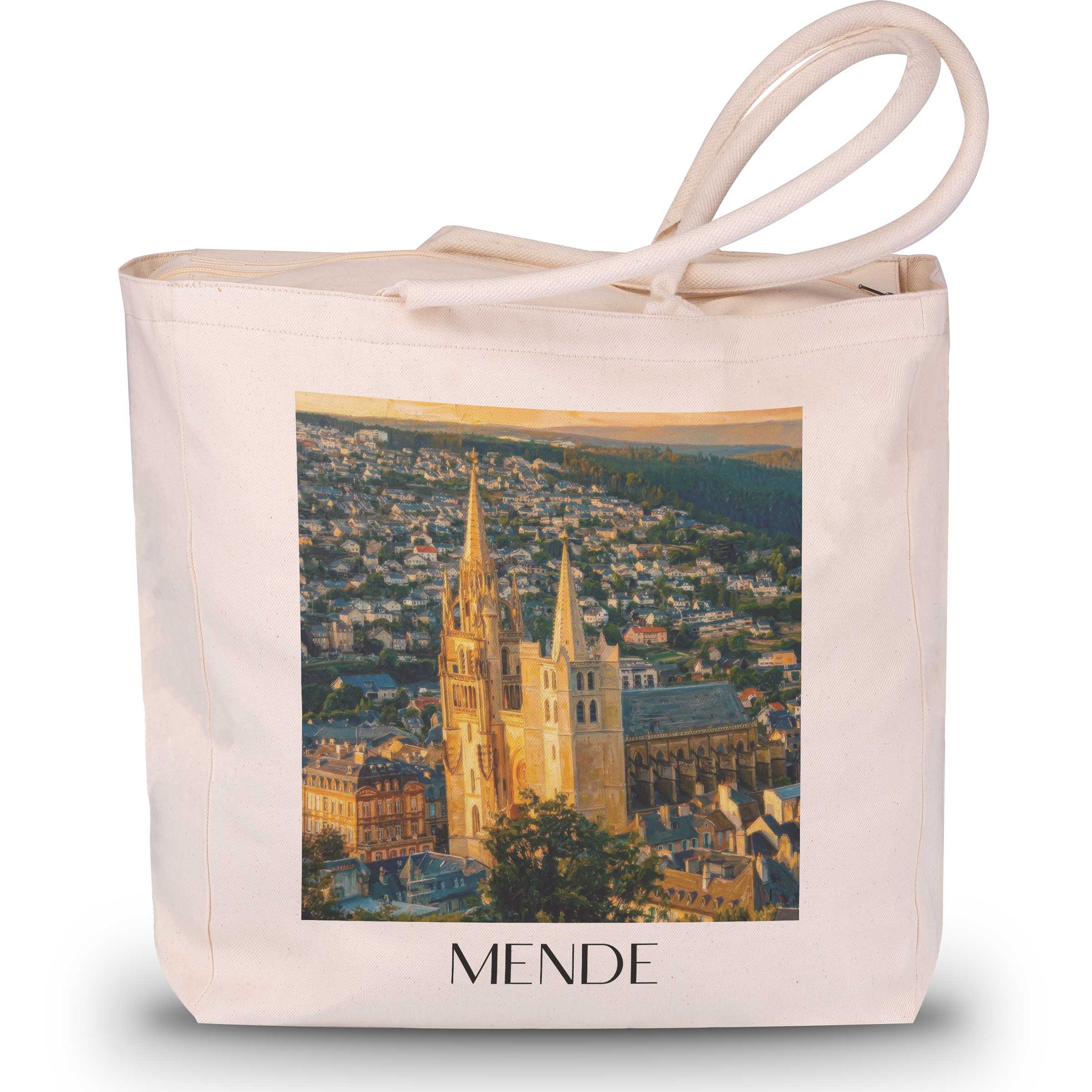 Mende Shopping Tasche - Okzitanien - Frankreich Tote Bag - Einkaufstasche im ĂlgemĂ€lde Stil