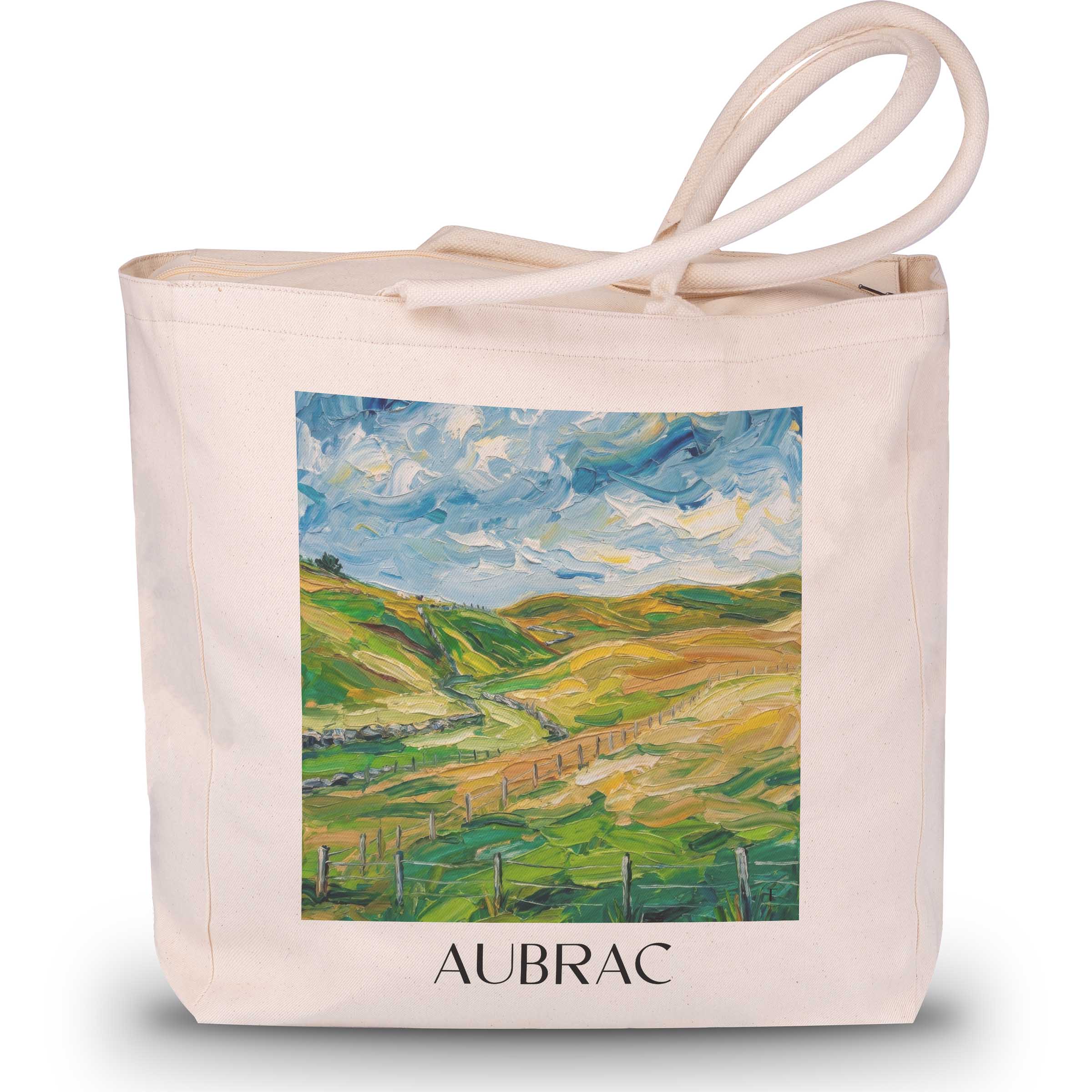 aubrac-okzitanien-frankreich-einkaufstasche-oil-painting-oelgemaelde