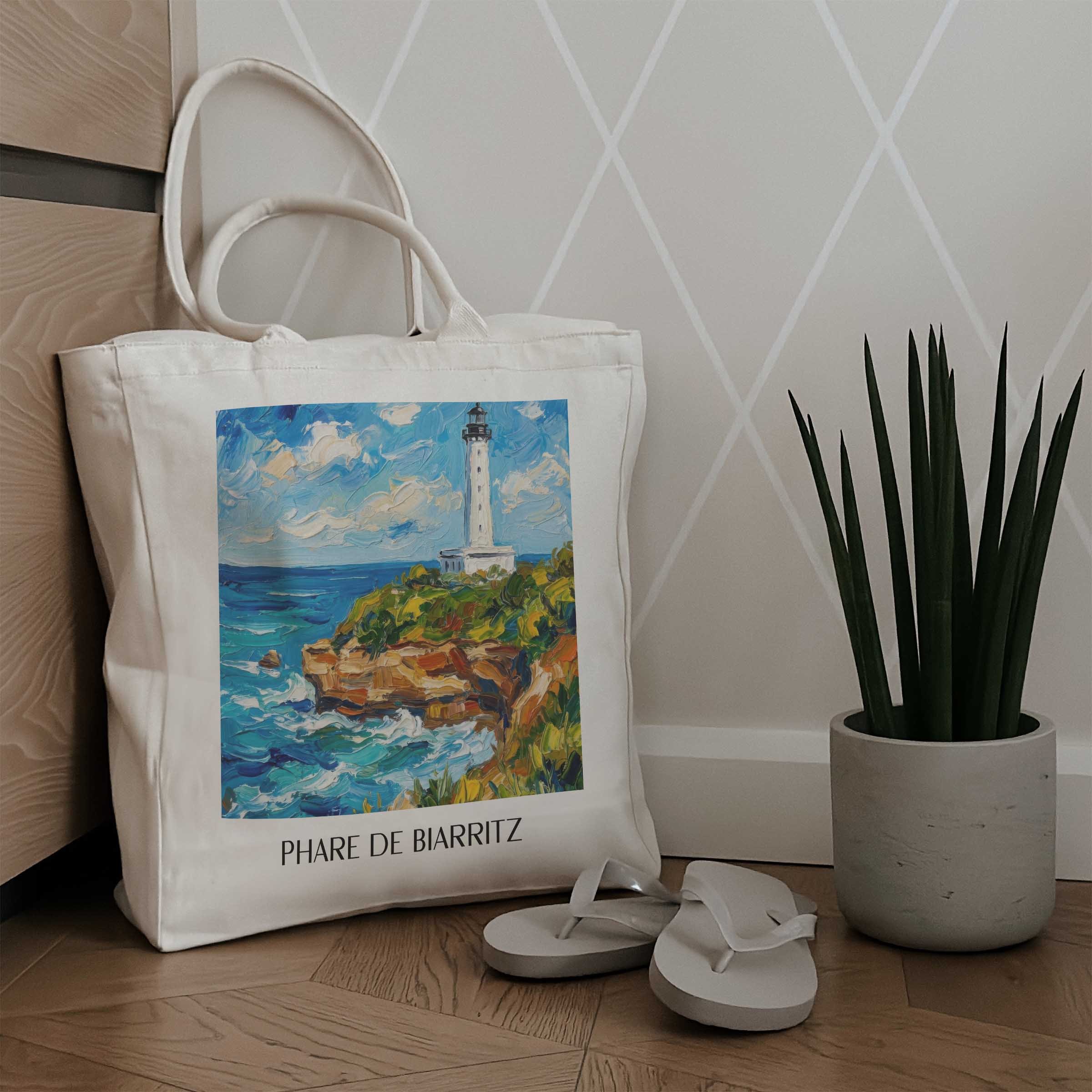 phare-de-biarritz-pays-basque-frankreich-einkaufstasche-oil-painting-oelgemaelde