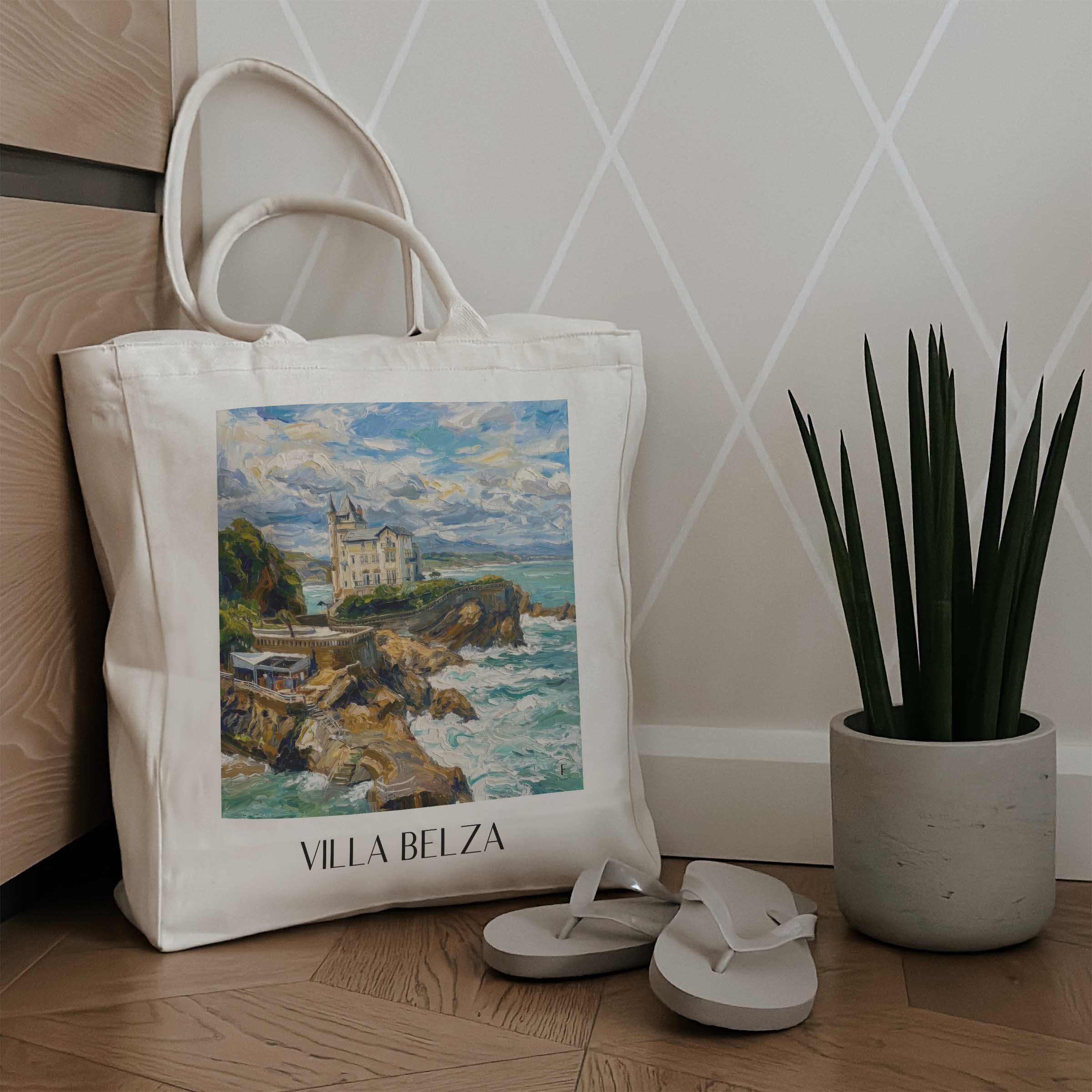 villa-belza-biarritz-frankreich-einkaufstasche-oil-painting-oelgemaelde