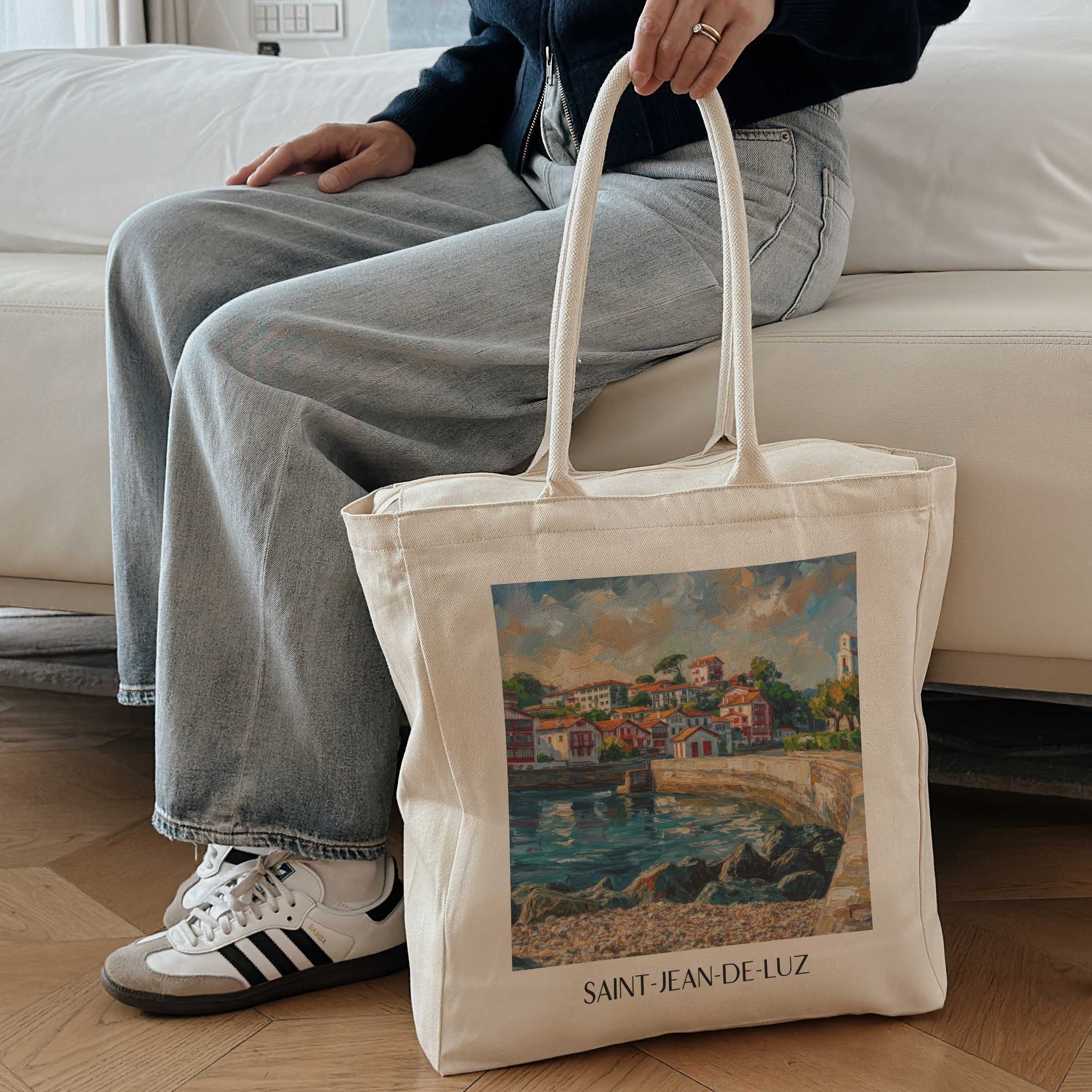 saint-jean-de-luz-pays-basque-frankreich-einkaufstasche-oil-painting-oelgemaelde