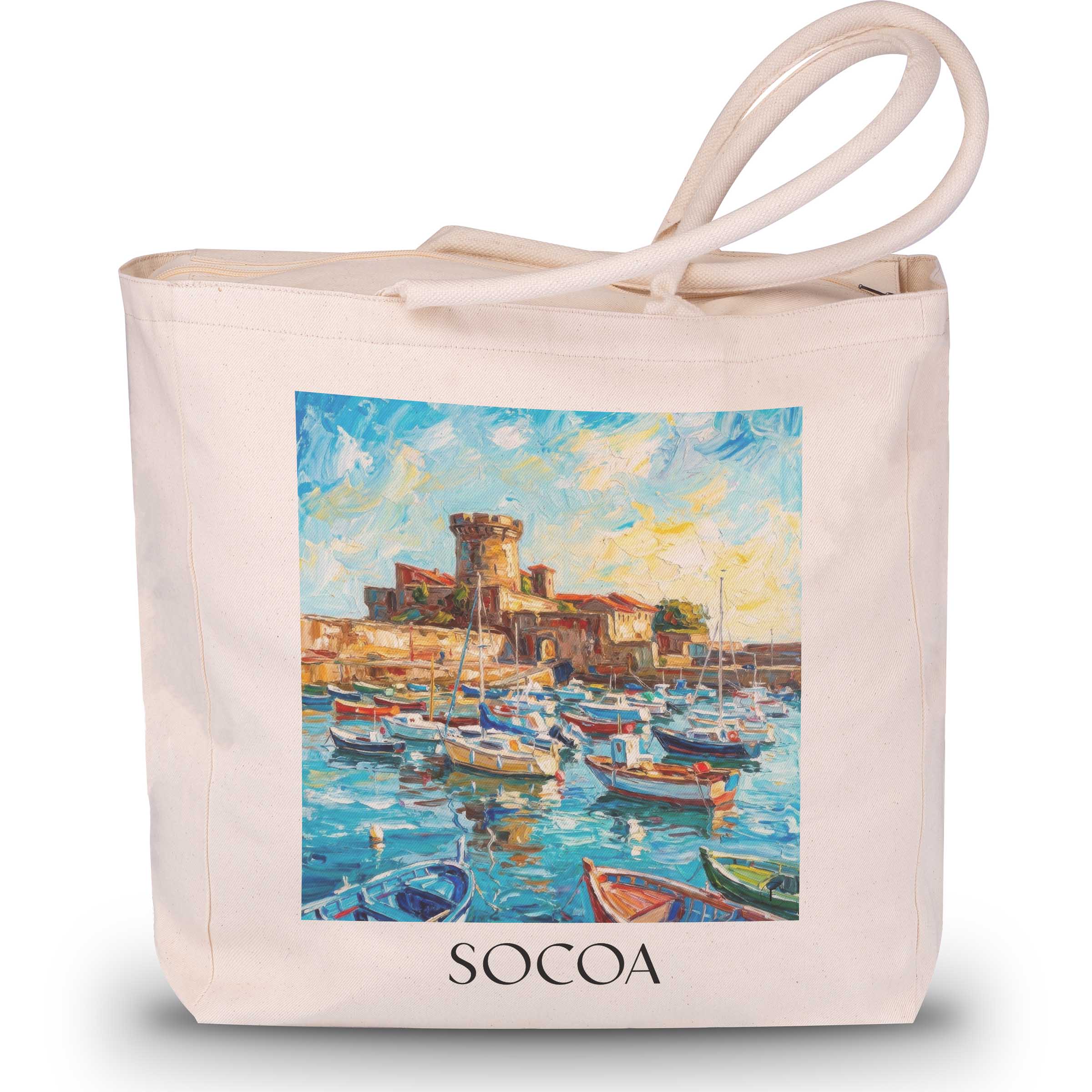 Socoa Shopping Tasche - Ciboure - Frankreich Tote Bag - Einkaufstasche im Ölgemälde Stil