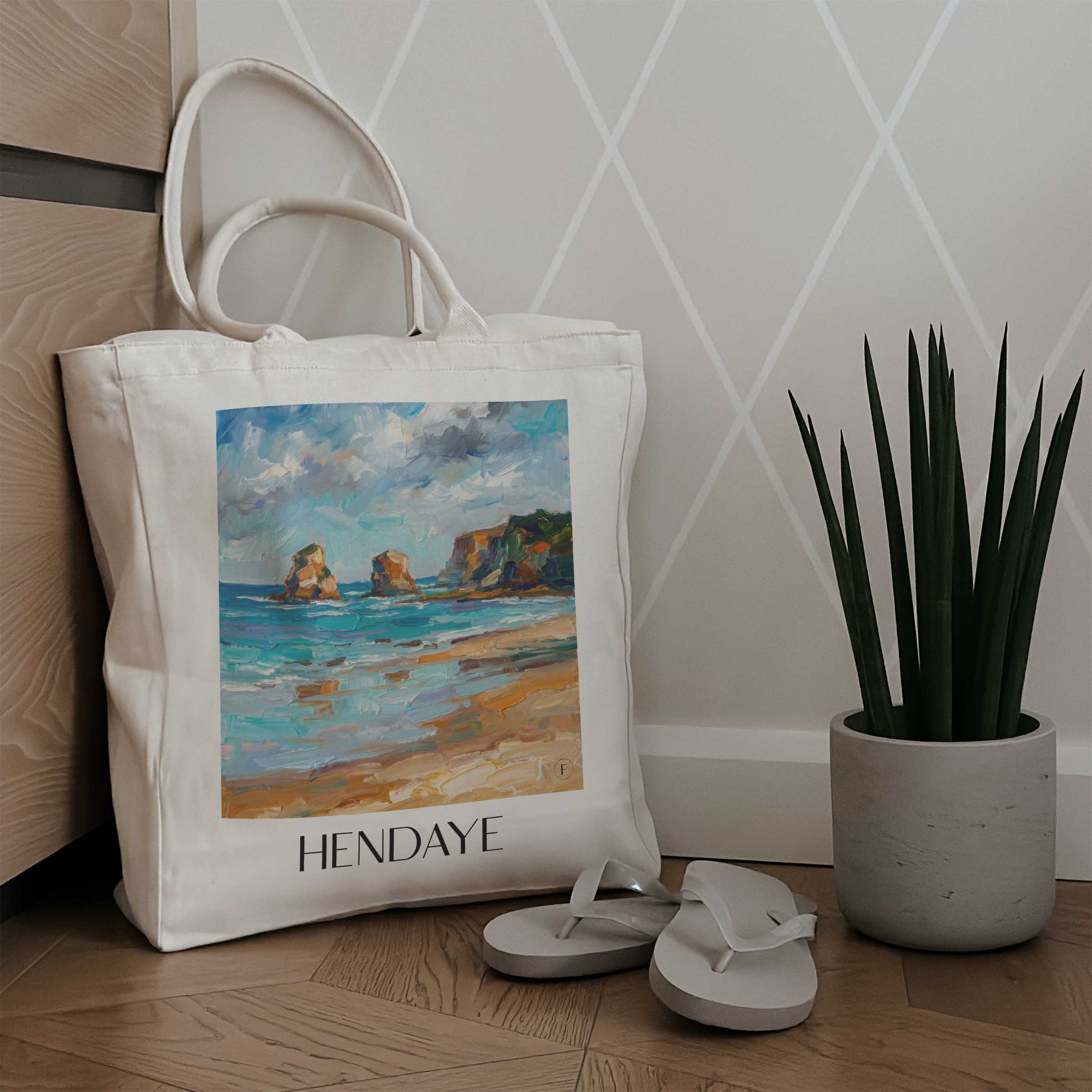 hendaye-pays-basque-frankreich-einkaufstasche-oil-painting-oelgemaelde
