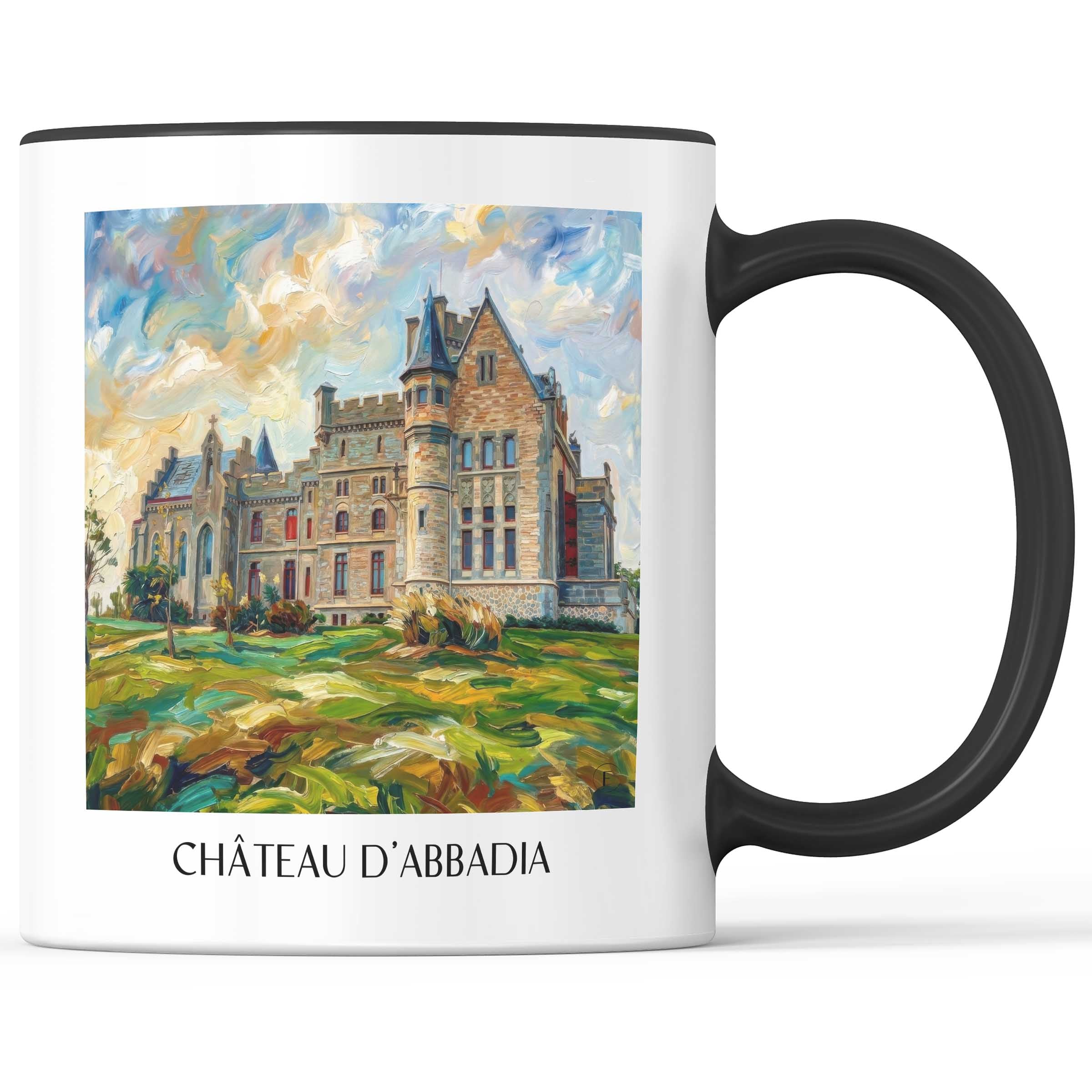 château-d'abbadia-hendaye-frankreich-kaffeebecher-oil-painting-oelgemaelde