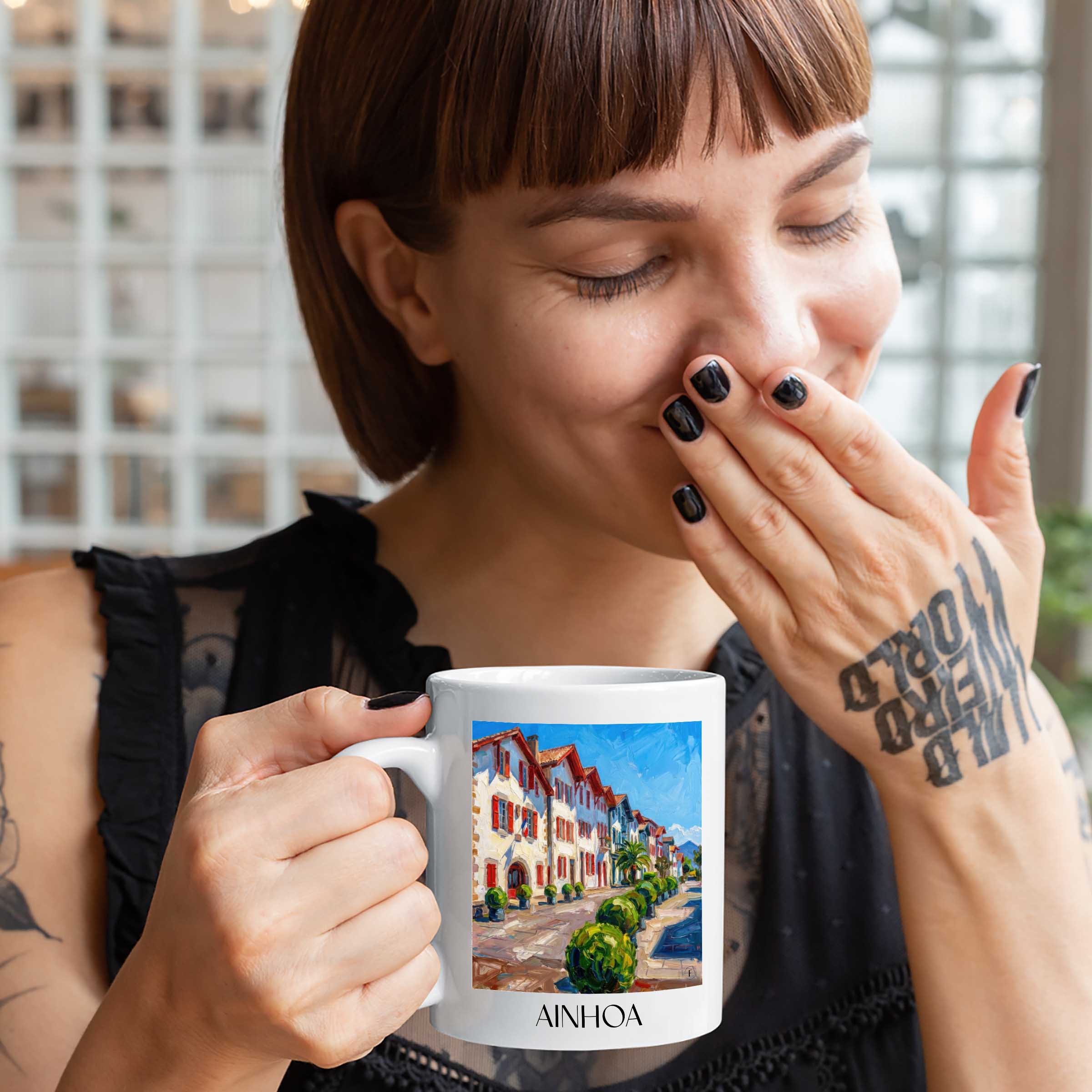 ainhoa-pays-basque-frankreich-kaffeebecher-oil-painting-oelgemaelde
