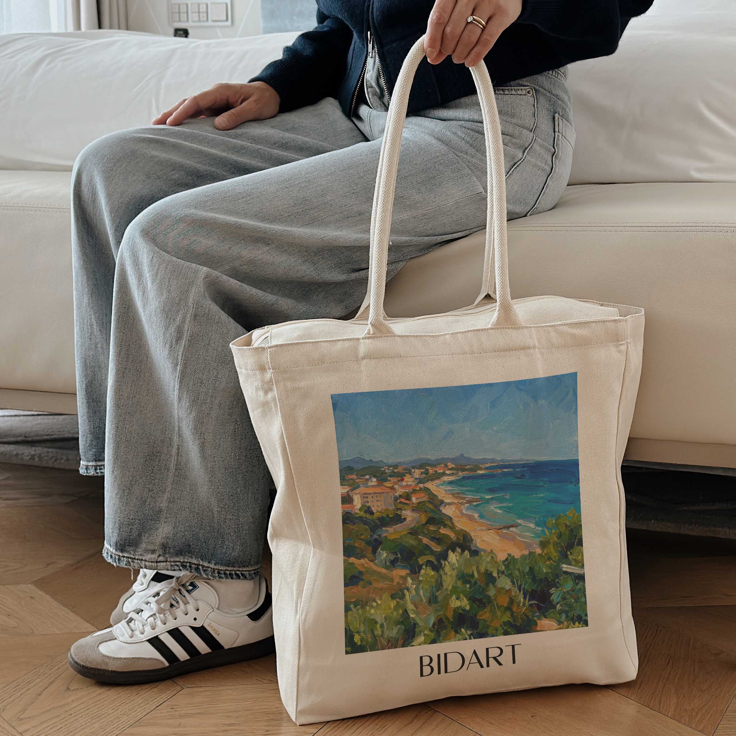 bidart-pays-basque-frankreich-einkaufstasche-oil-painting-oelgemaelde