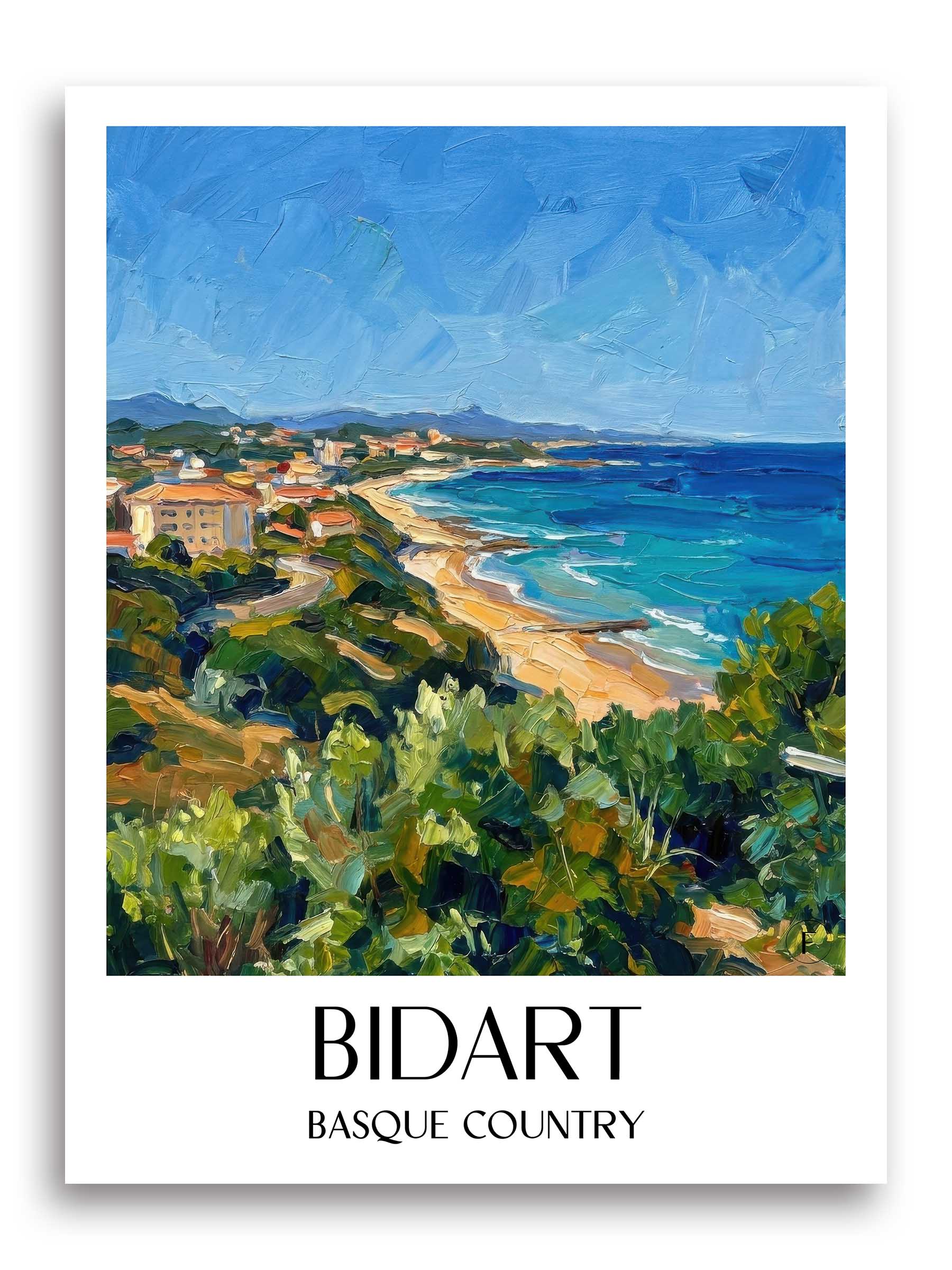 Bidart Poster - Pays Basque - Frankreich Kunstdruck - Ölgemälde von A4 bis A1