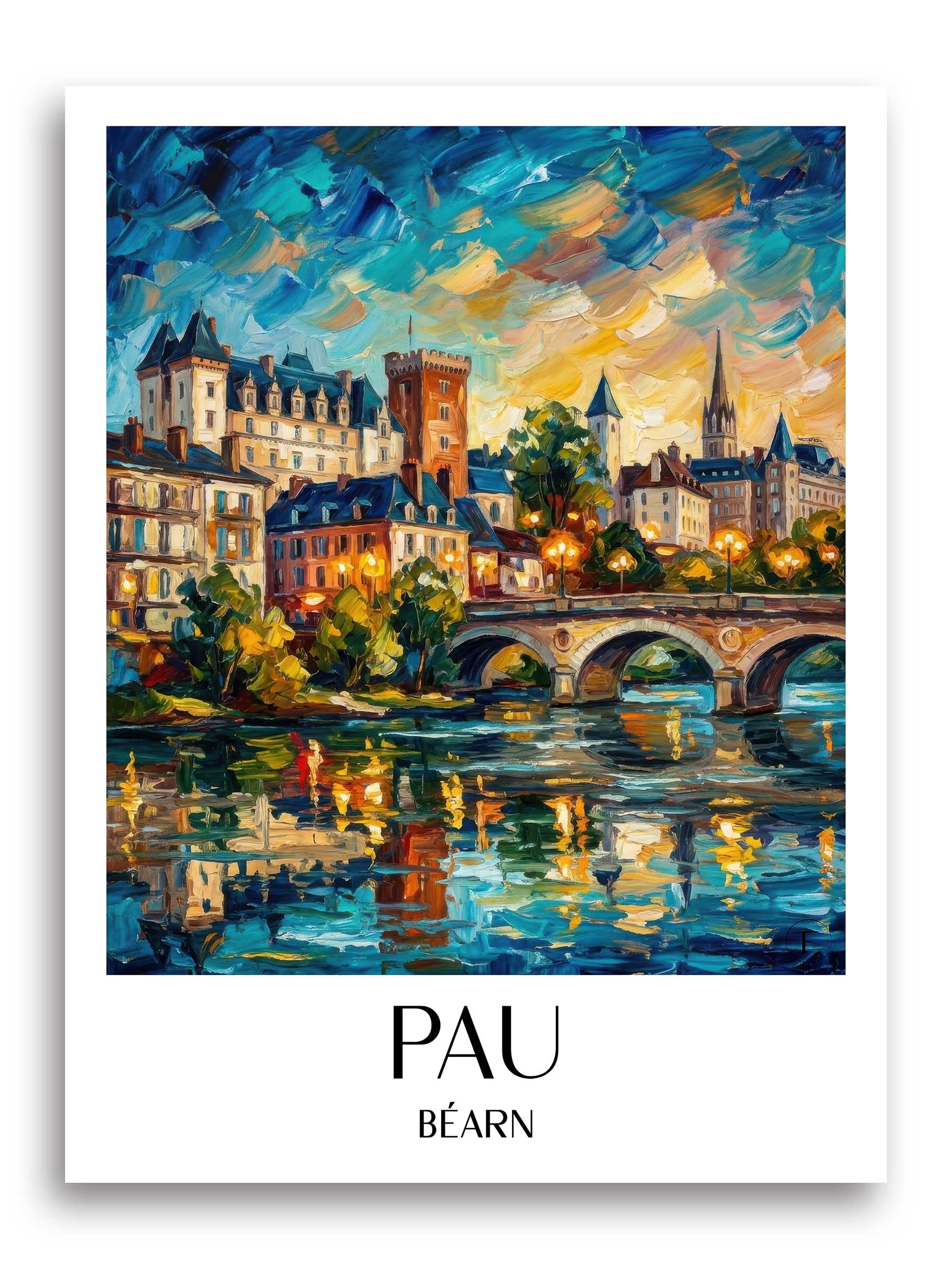 pau-béarn-frankreich-poster-oil-painting-oelgemaelde