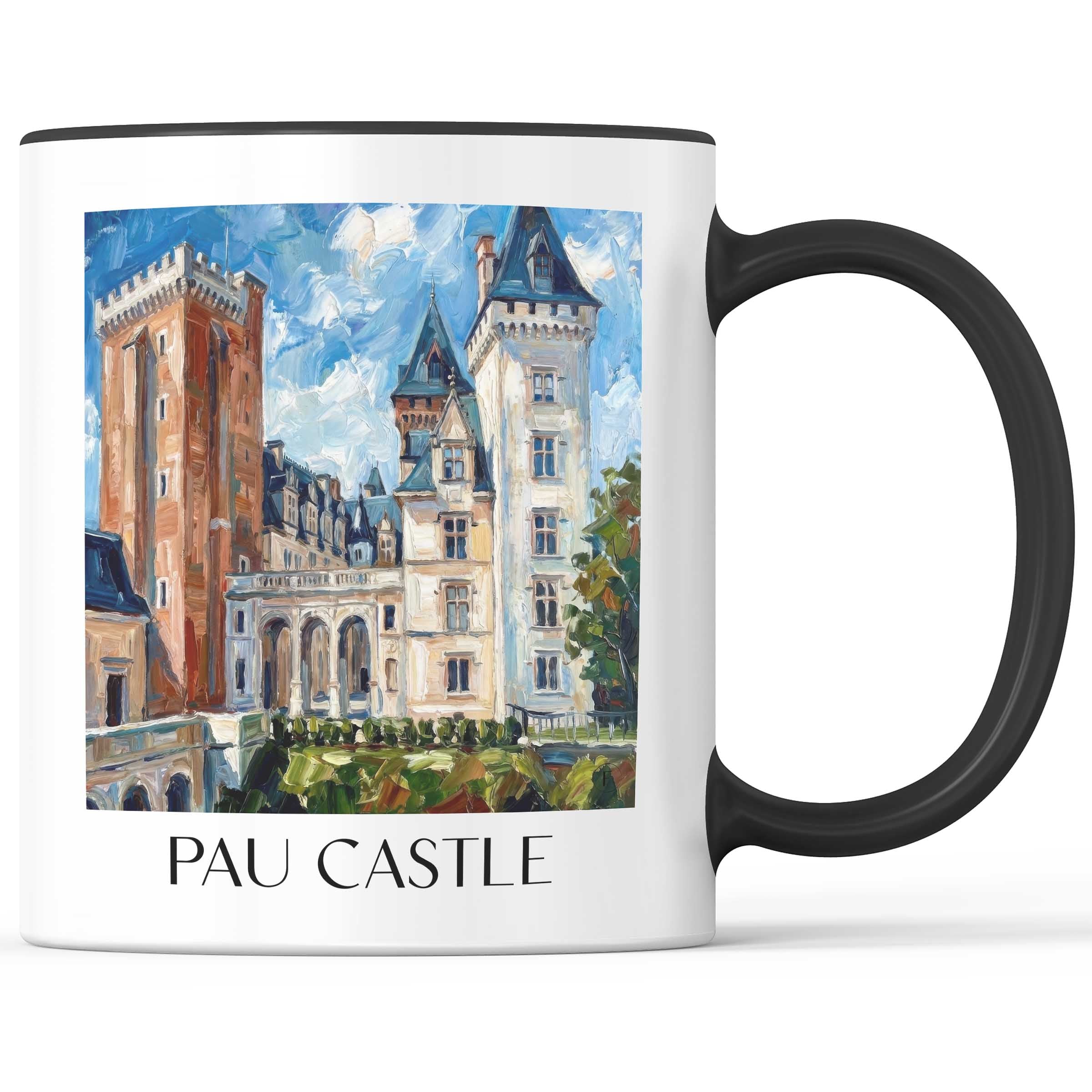 Château de Pau Kaffeebecher - Béarn - Frankreich Becher - Kaffeetasse im Ölgemälde Stil