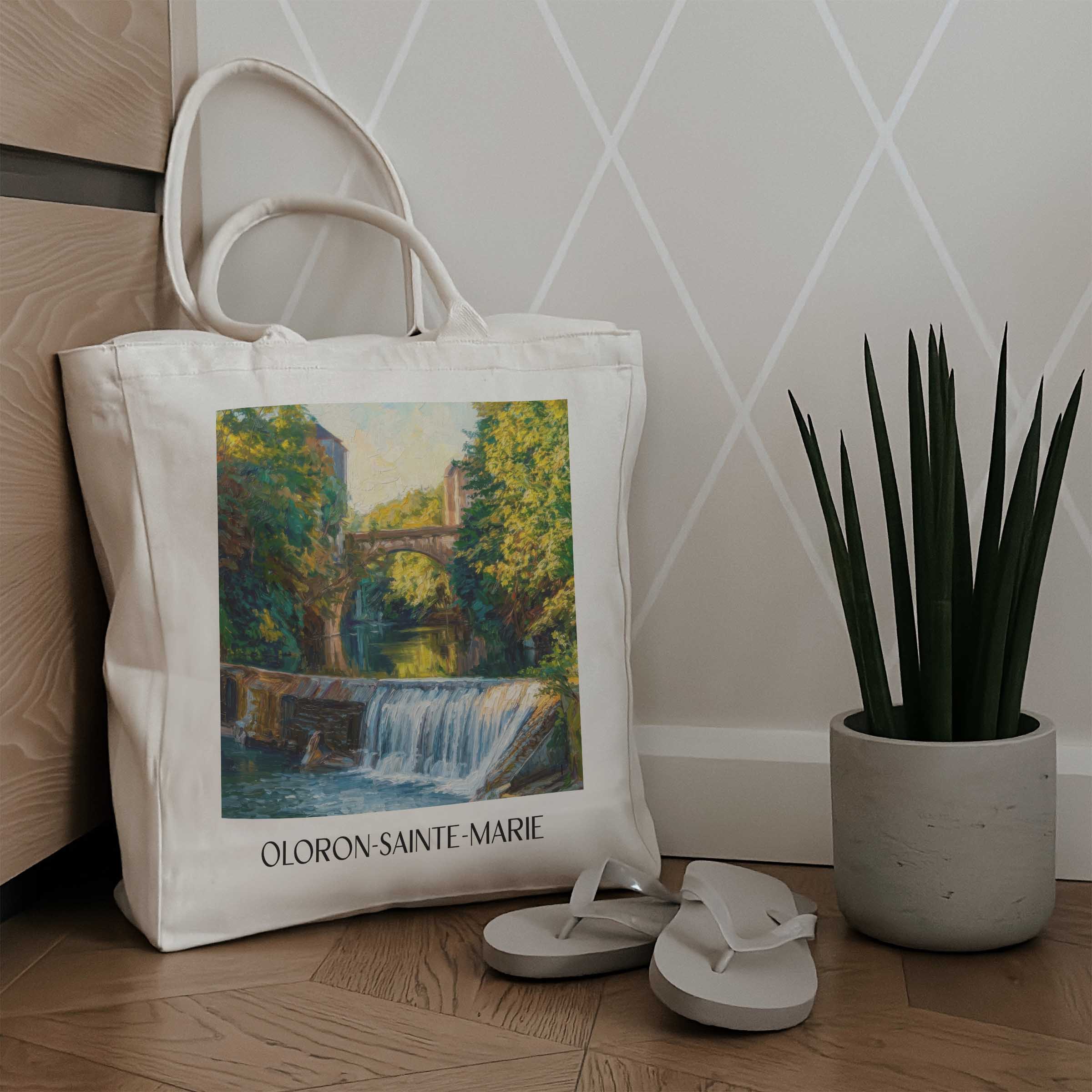 oloron-sainte-marie-béarn-frankreich-einkaufstasche-oil-painting-oelgemaelde
