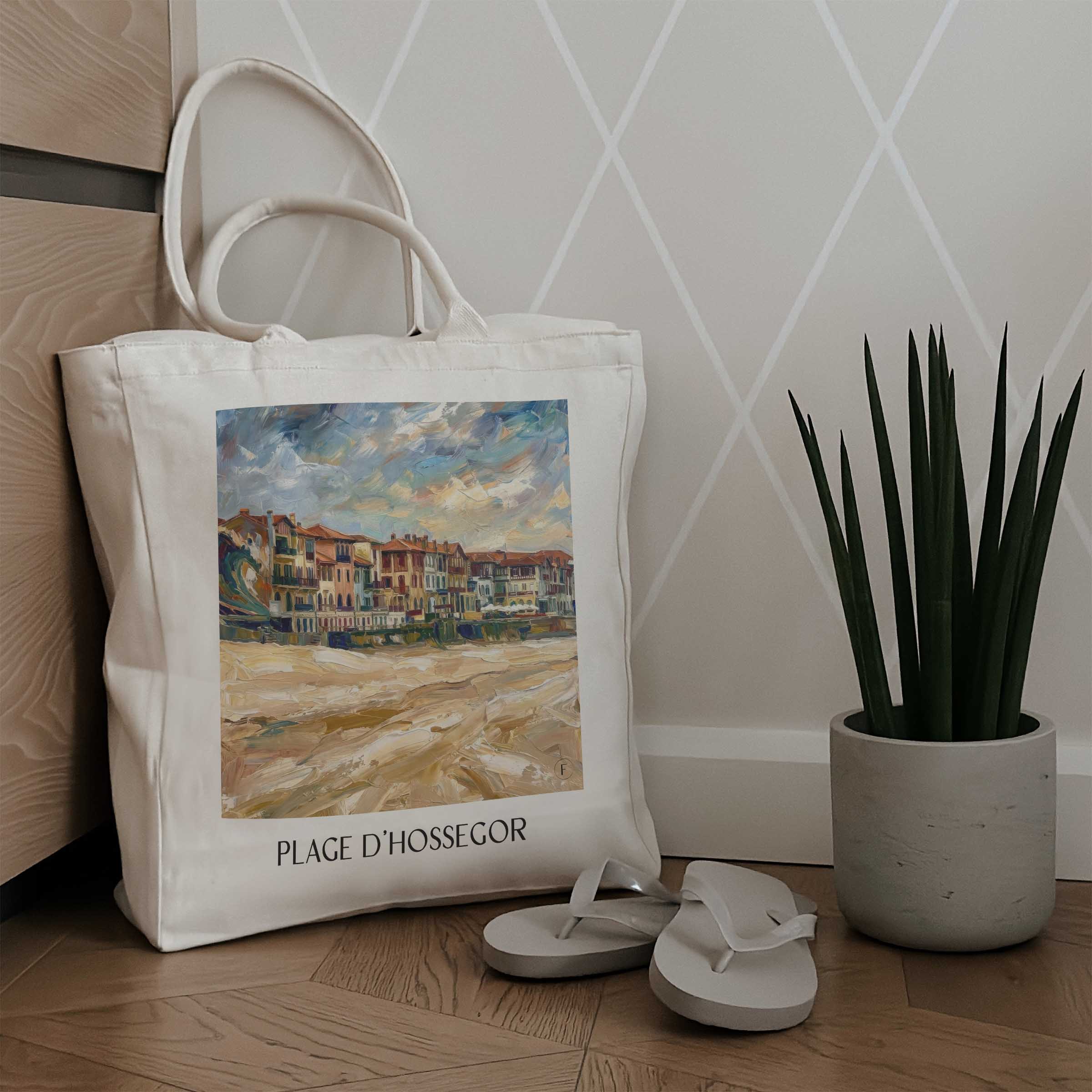 plage-d'hossegor-côte-landaise-frankreich-einkaufstasche-oil-painting-oelgemaelde