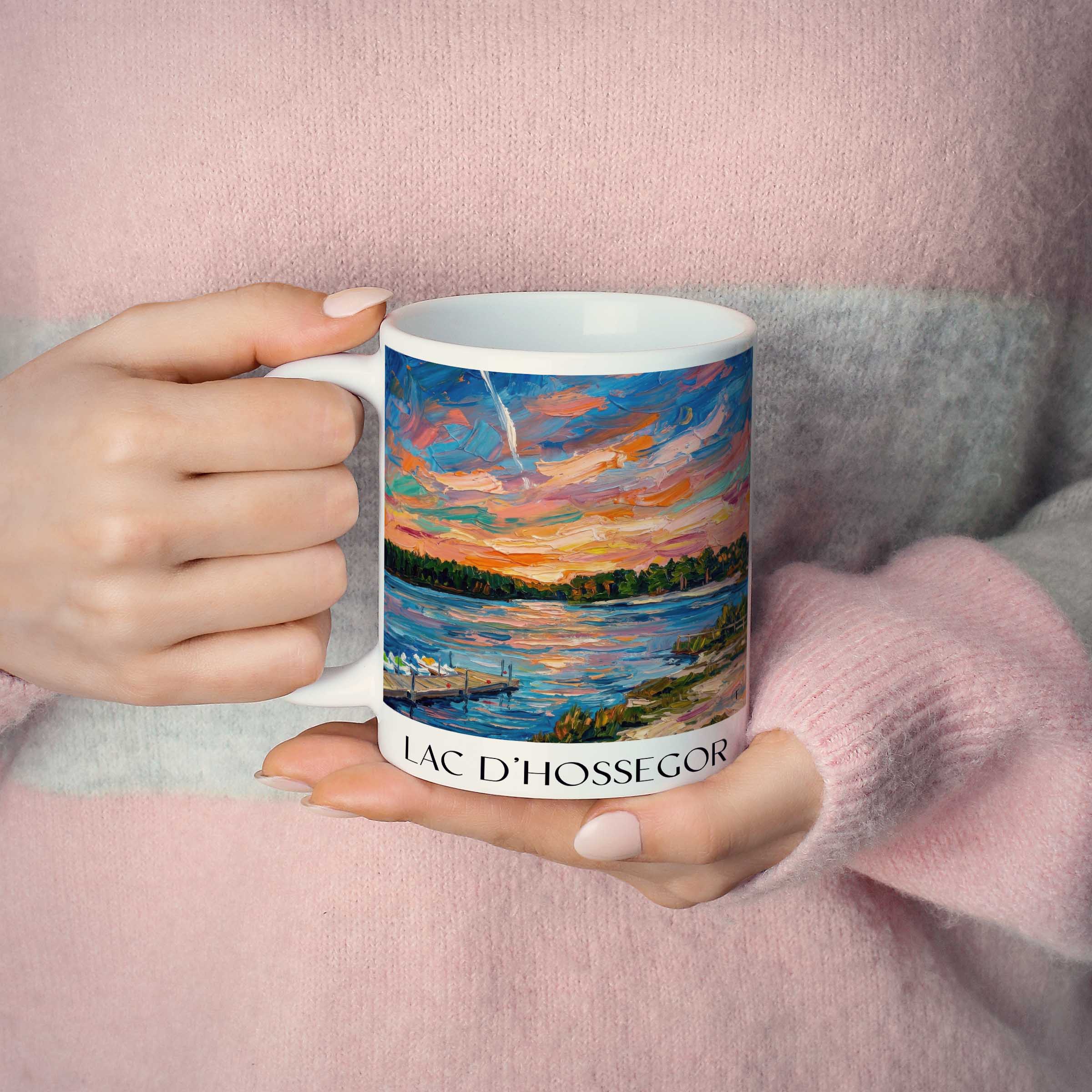 lac-d'hossegor-côte-landaise-frankreich-kaffeebecher-oil-painting-oelgemaelde