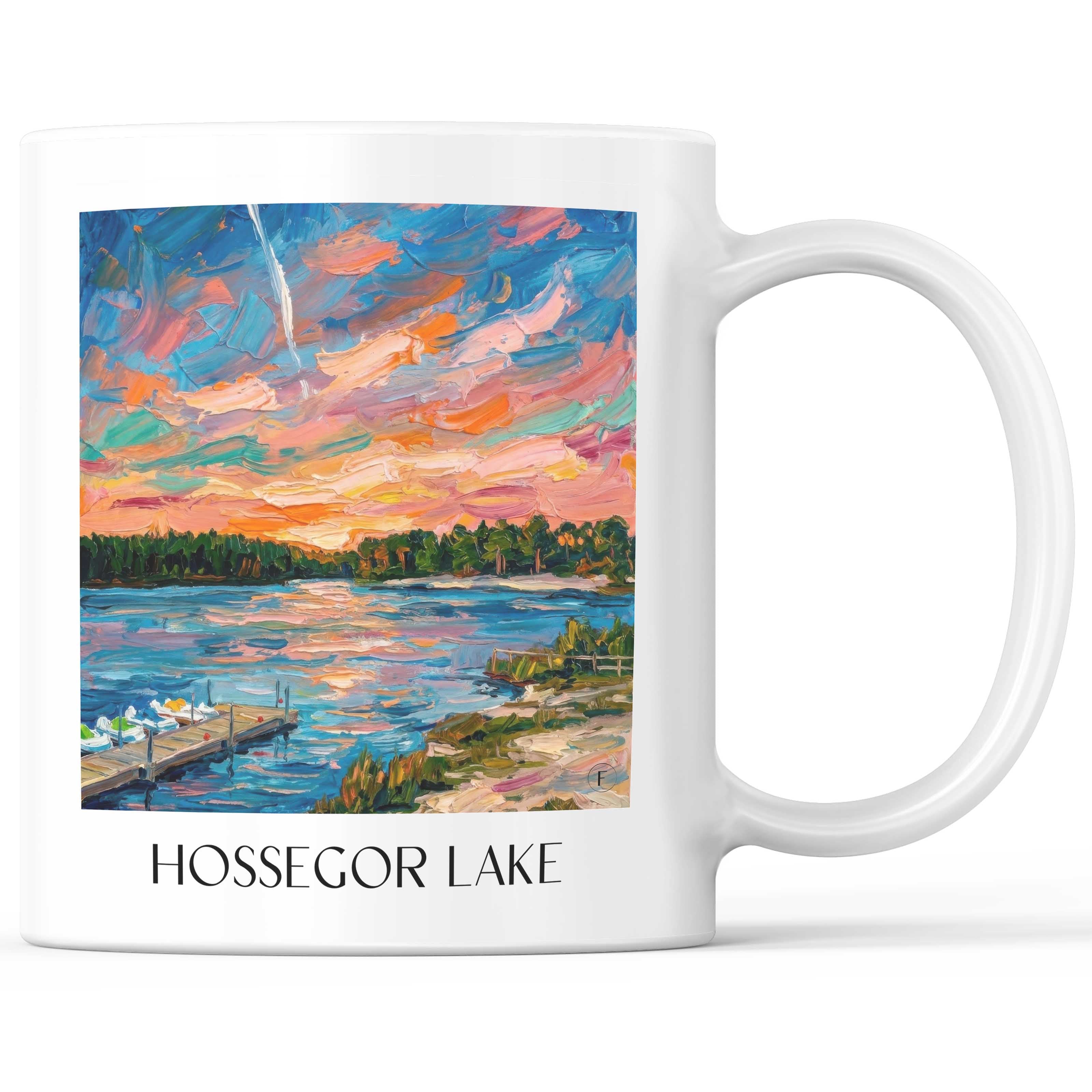 Lac d'Hossegor Kaffeebecher - Côte Landaise - Frankreich Becher - Kaffeetasse im Ölgemälde Stil