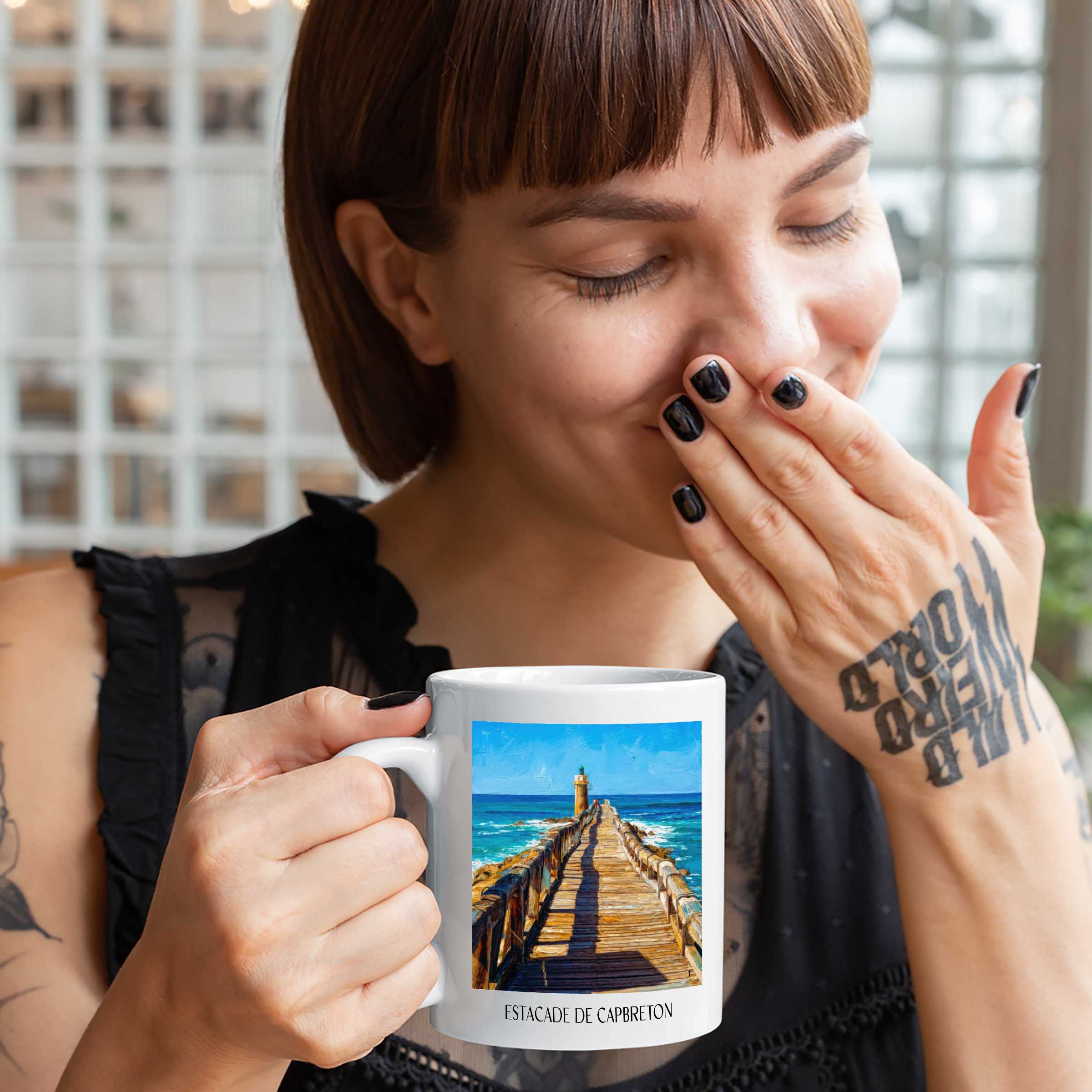 estacade-de-capbreton-côte-landaise-frankreich-kaffeebecher-oil-painting-oelgemaelde
