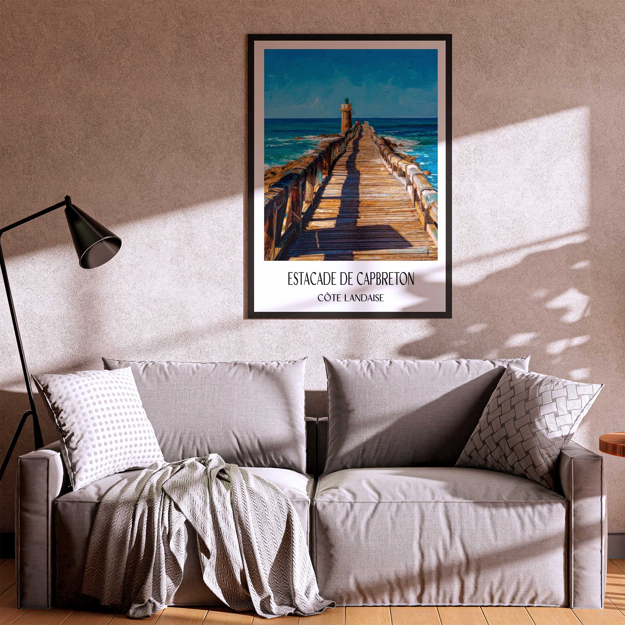 estacade-de-capbreton-côte-landaise-frankreich-poster-oil-painting-oelgemaelde