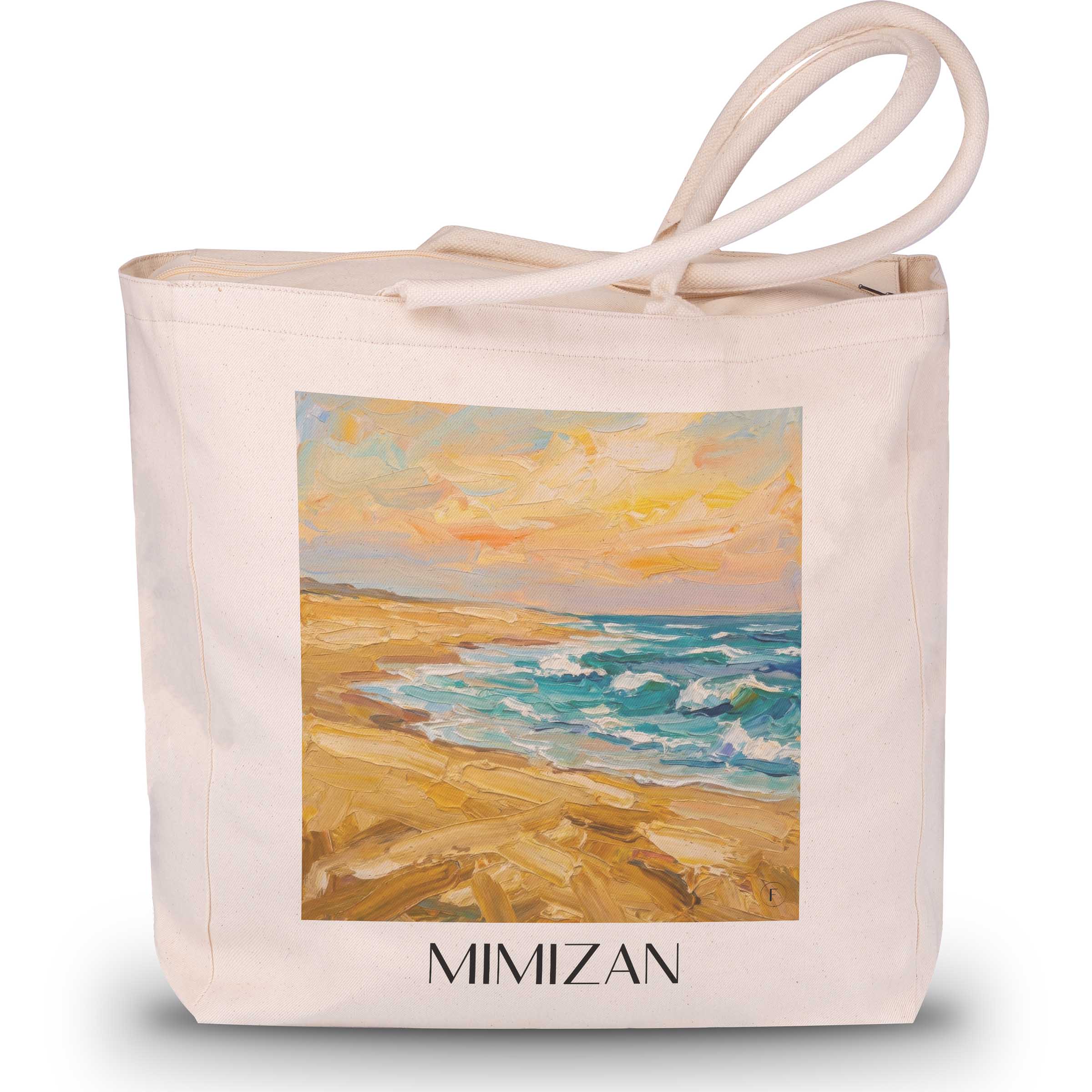 mimizan-côte-landaise-frankreich-einkaufstasche-oil-painting-oelgemaelde