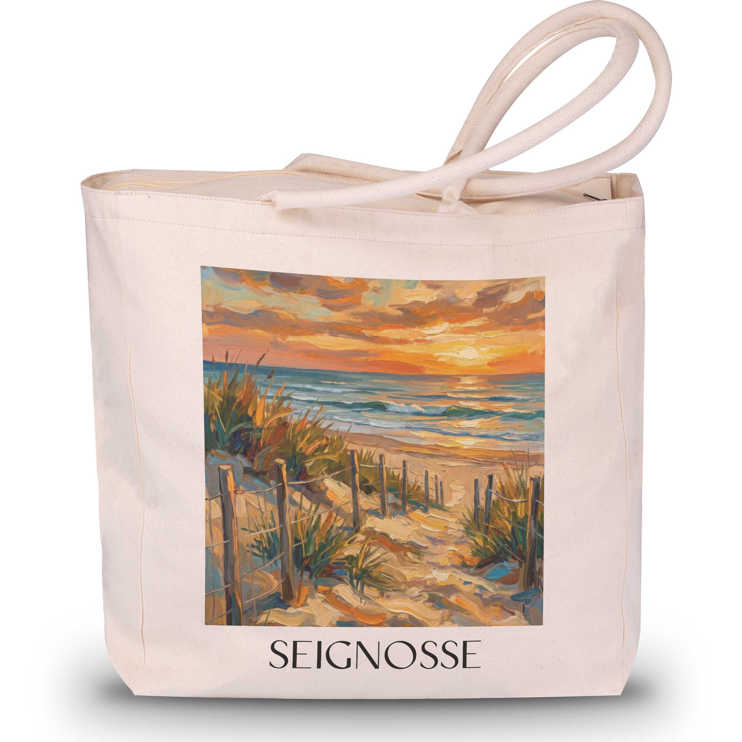 Seignosse Shopping Tasche - Côte Landaise - Frankreich Tote Bag - Einkaufstasche im Ölgemälde Stil