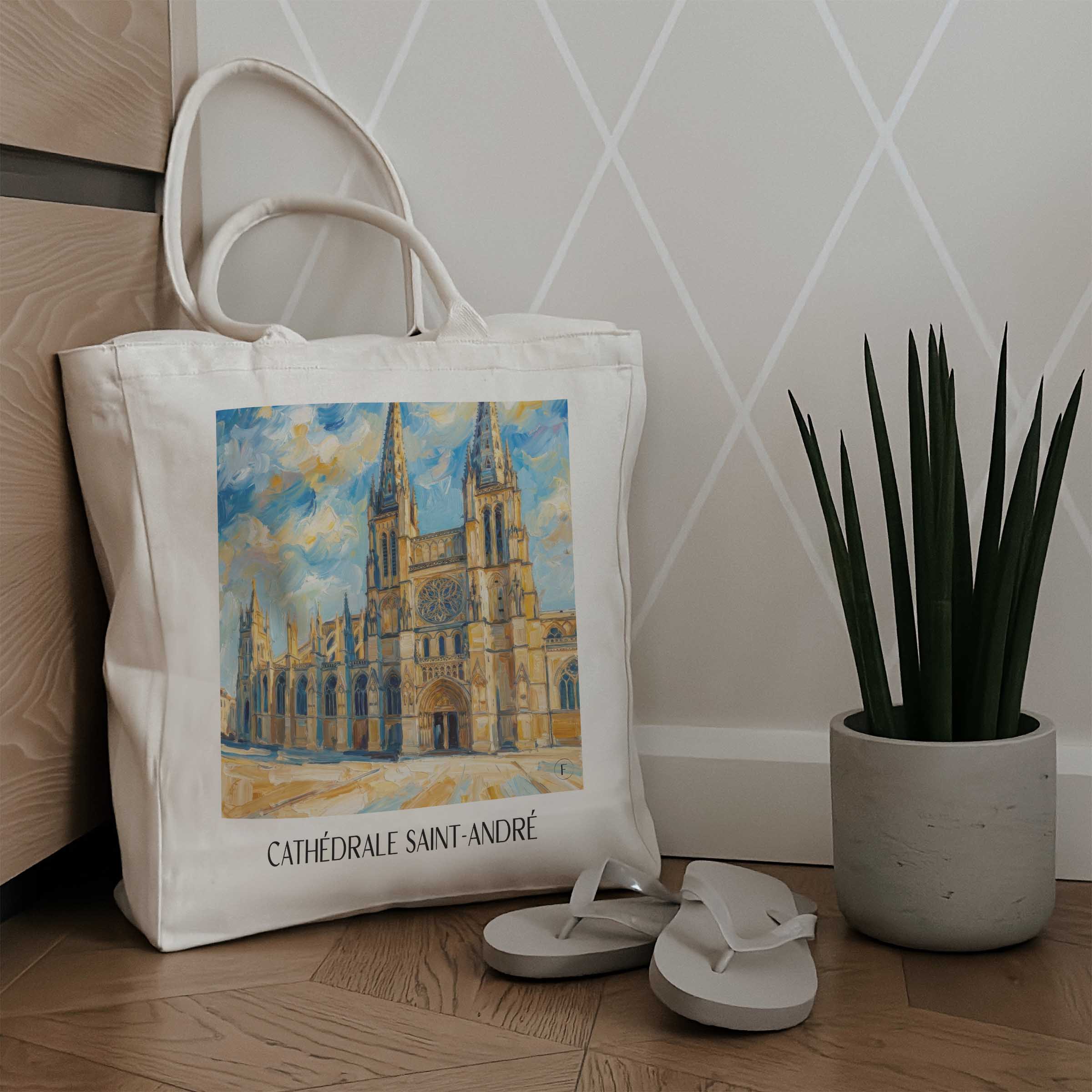 cathédrale-saint-andré-bordeaux-frankreich-einkaufstasche-oil-painting-oelgemaelde