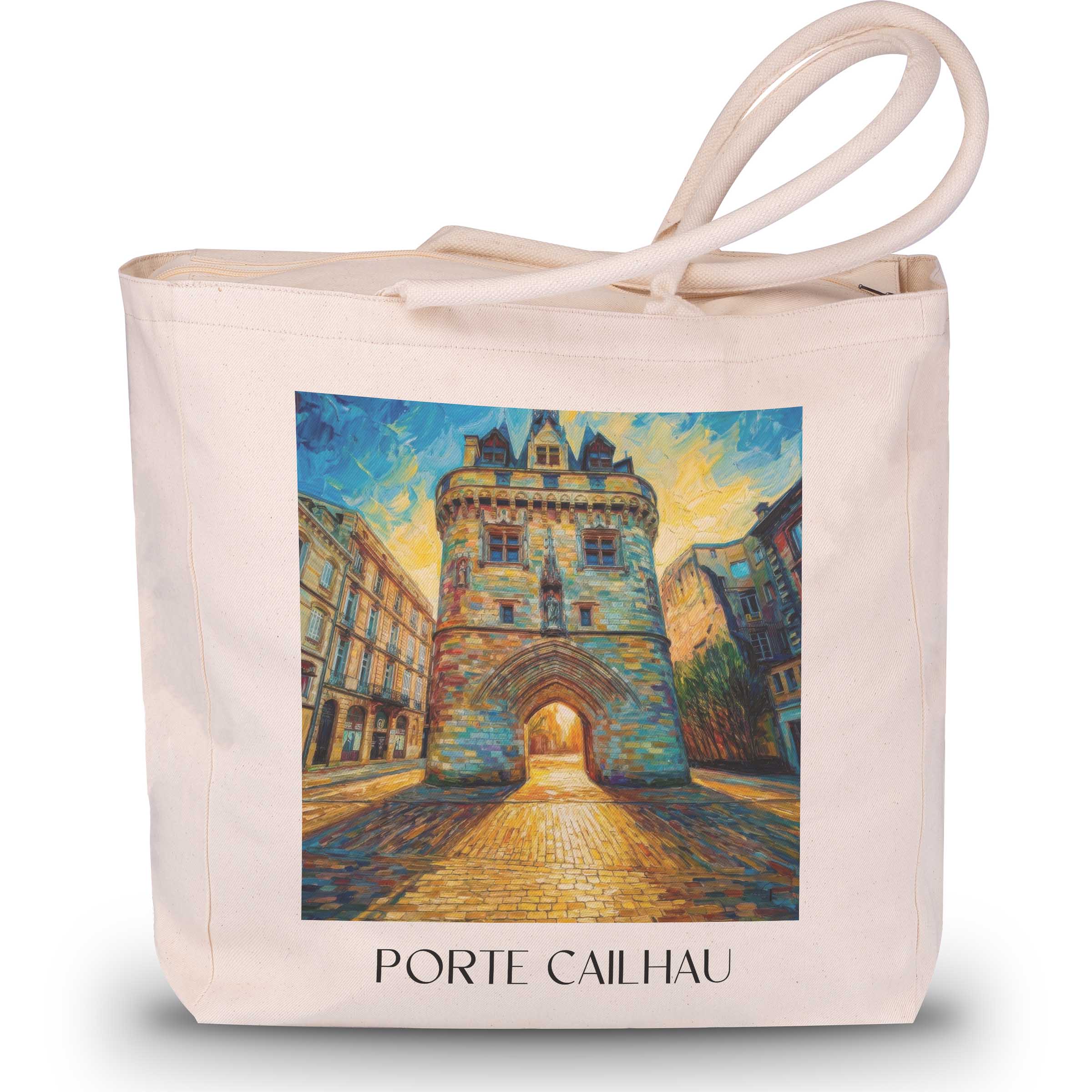 porte-cailhau-bordeaux-frankreich-einkaufstasche-oil-painting-oelgemaelde
