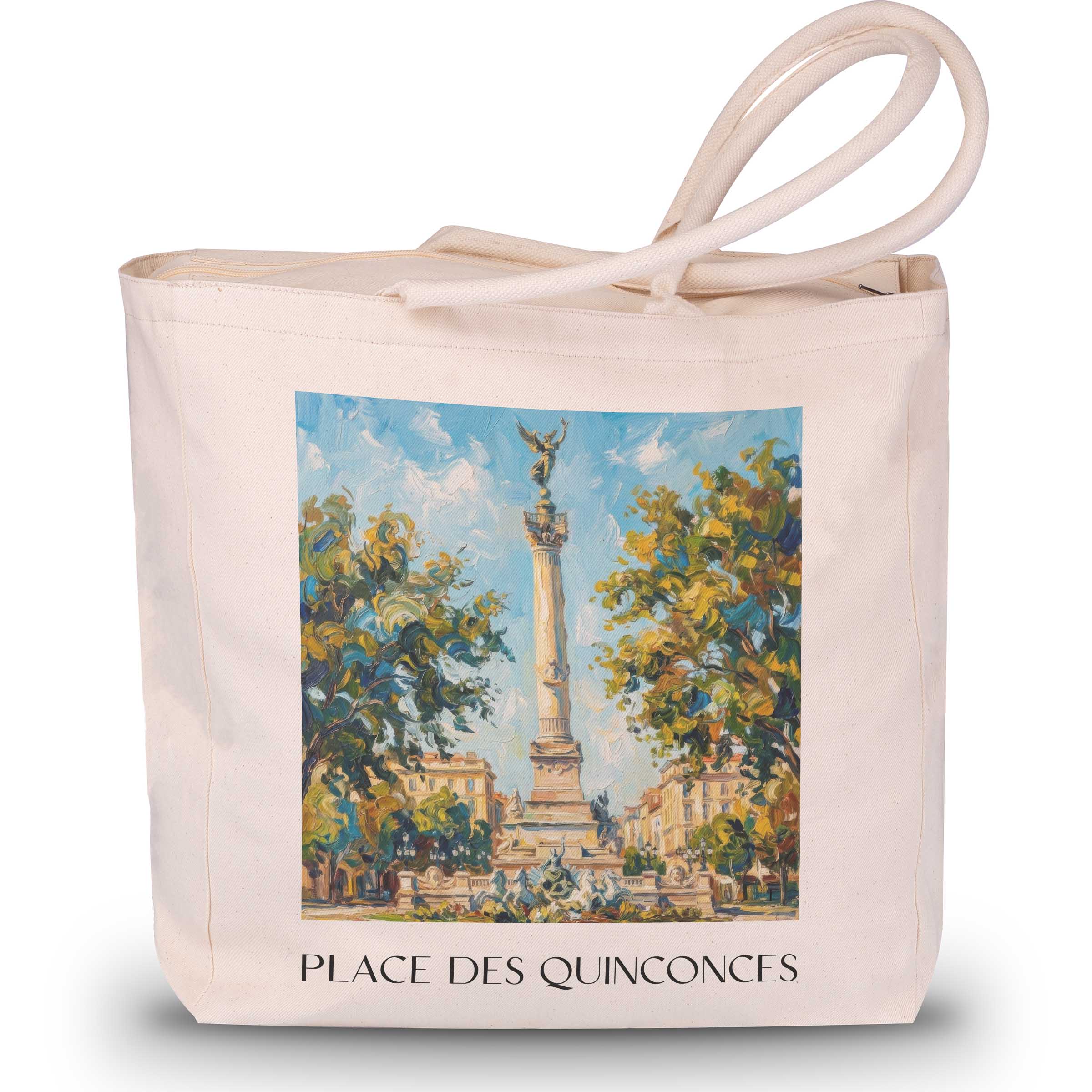 place-des-quinconces-bordeaux-frankreich-einkaufstasche-oil-painting-oelgemaelde