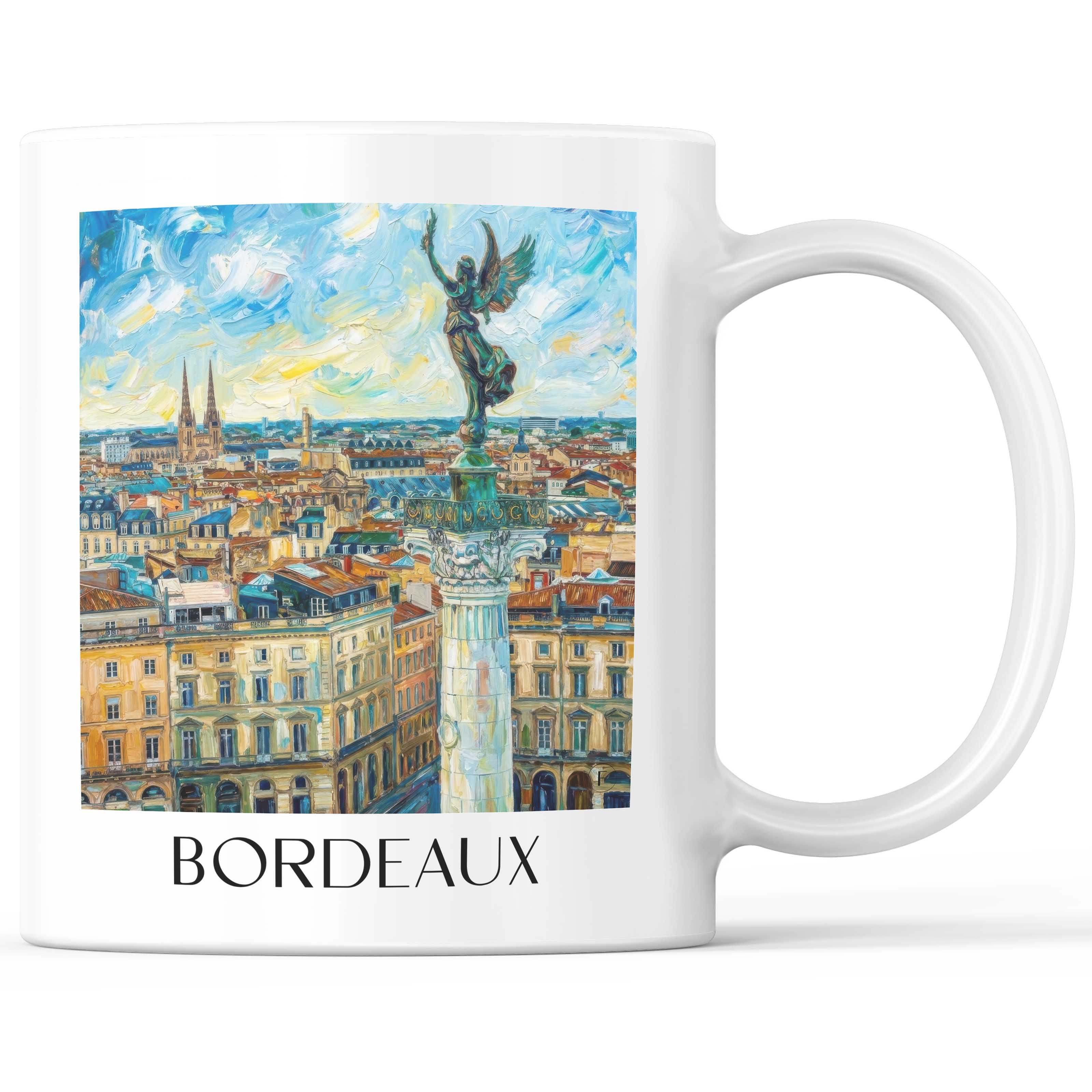 Bordeaux Kaffeebecher - Gironde - Frankreich Becher - Kaffeetasse im Ölgemälde Stil