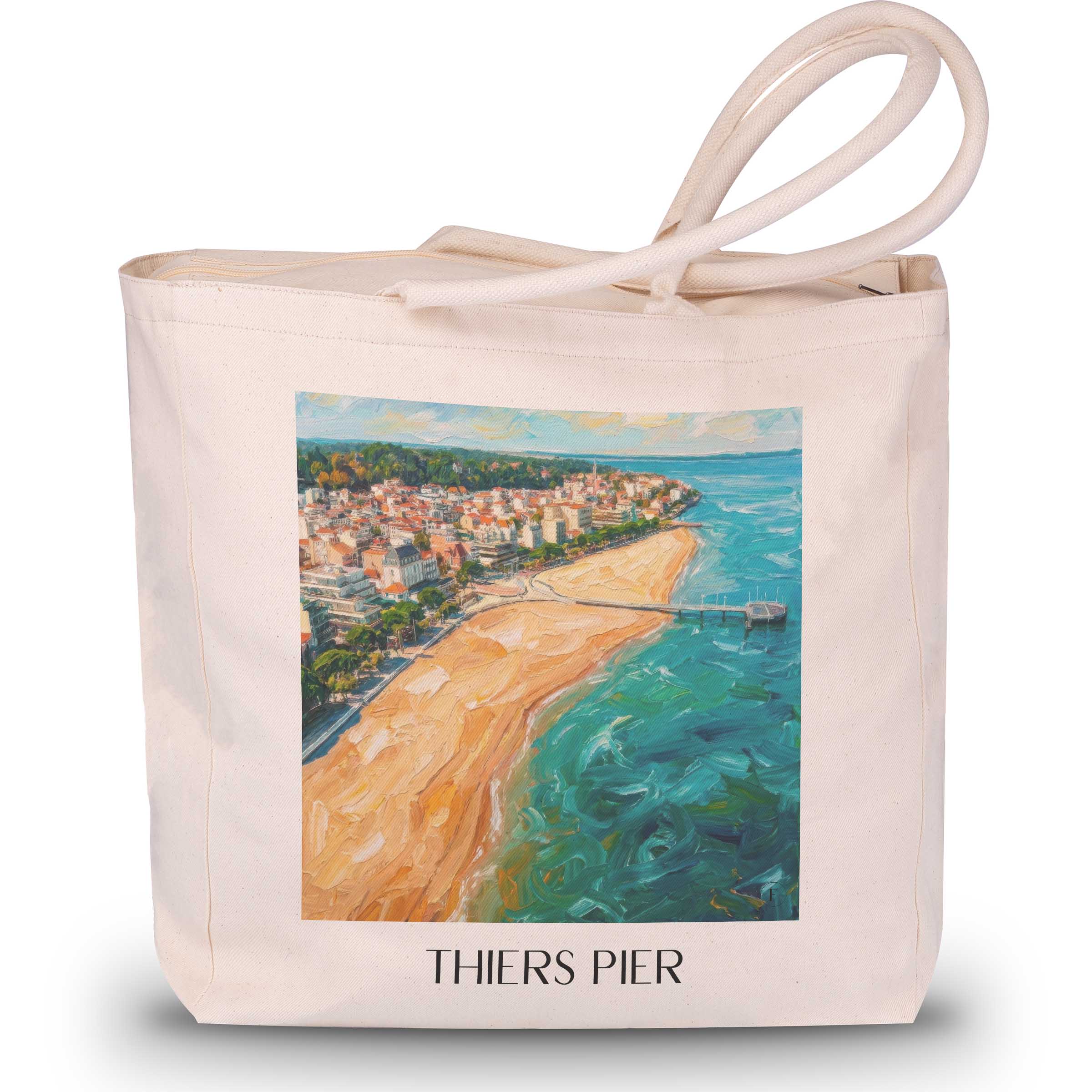 Jetée Thiers Shopping Tasche - Arcachon - Frankreich Tote Bag - Einkaufstasche im Ölgemälde Stil