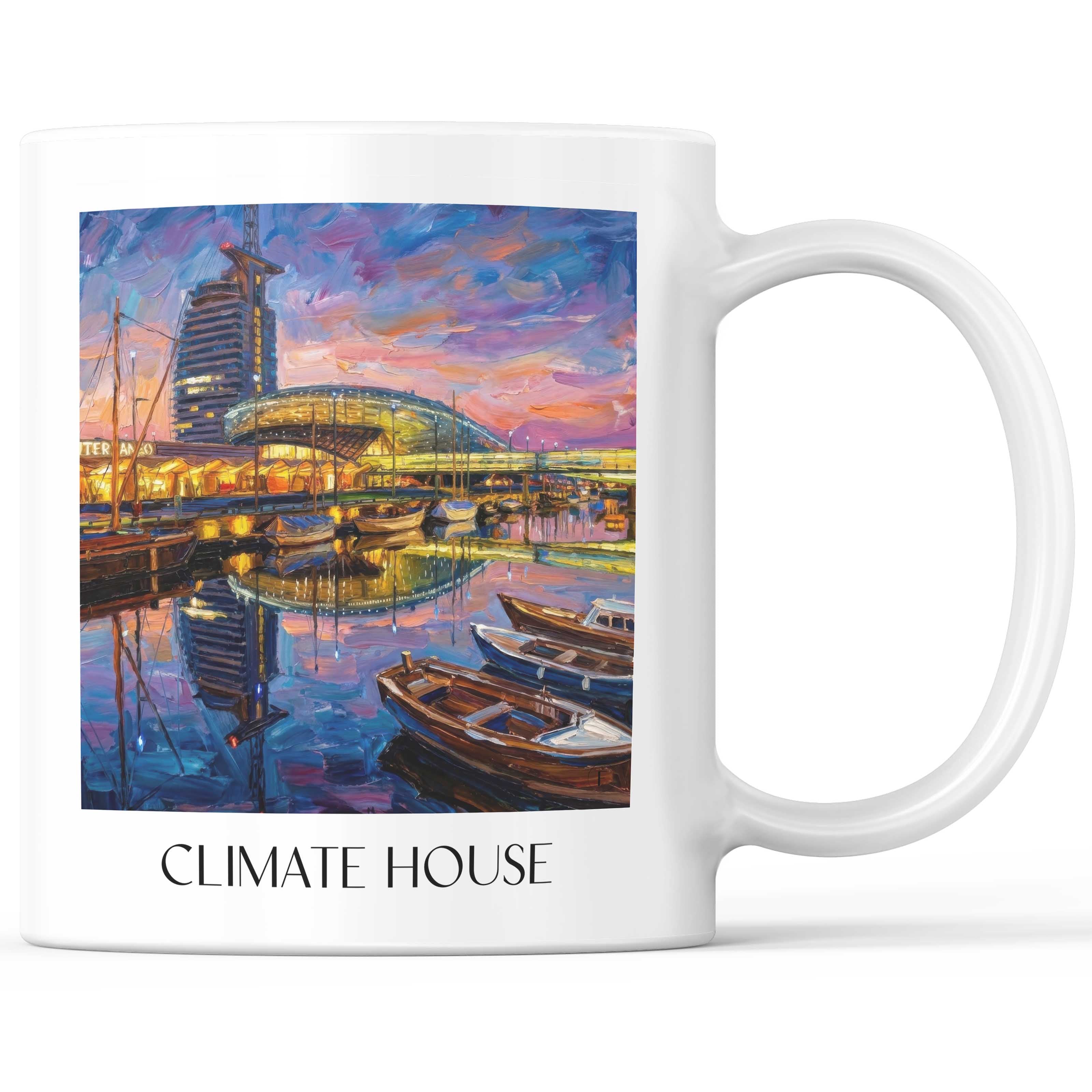 Klimahaus Kaffeebecher - Bremerhaven - Deutschland Becher - Kaffeetasse im Ölgemälde Stil