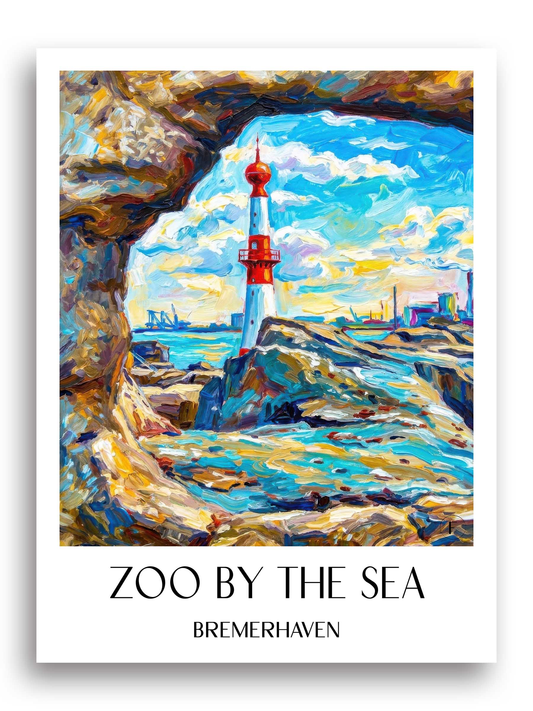 Zoo am Meer Poster - Bremerhaven - Deutschland Kunstdruck - Ölgemälde von A4 bis A1