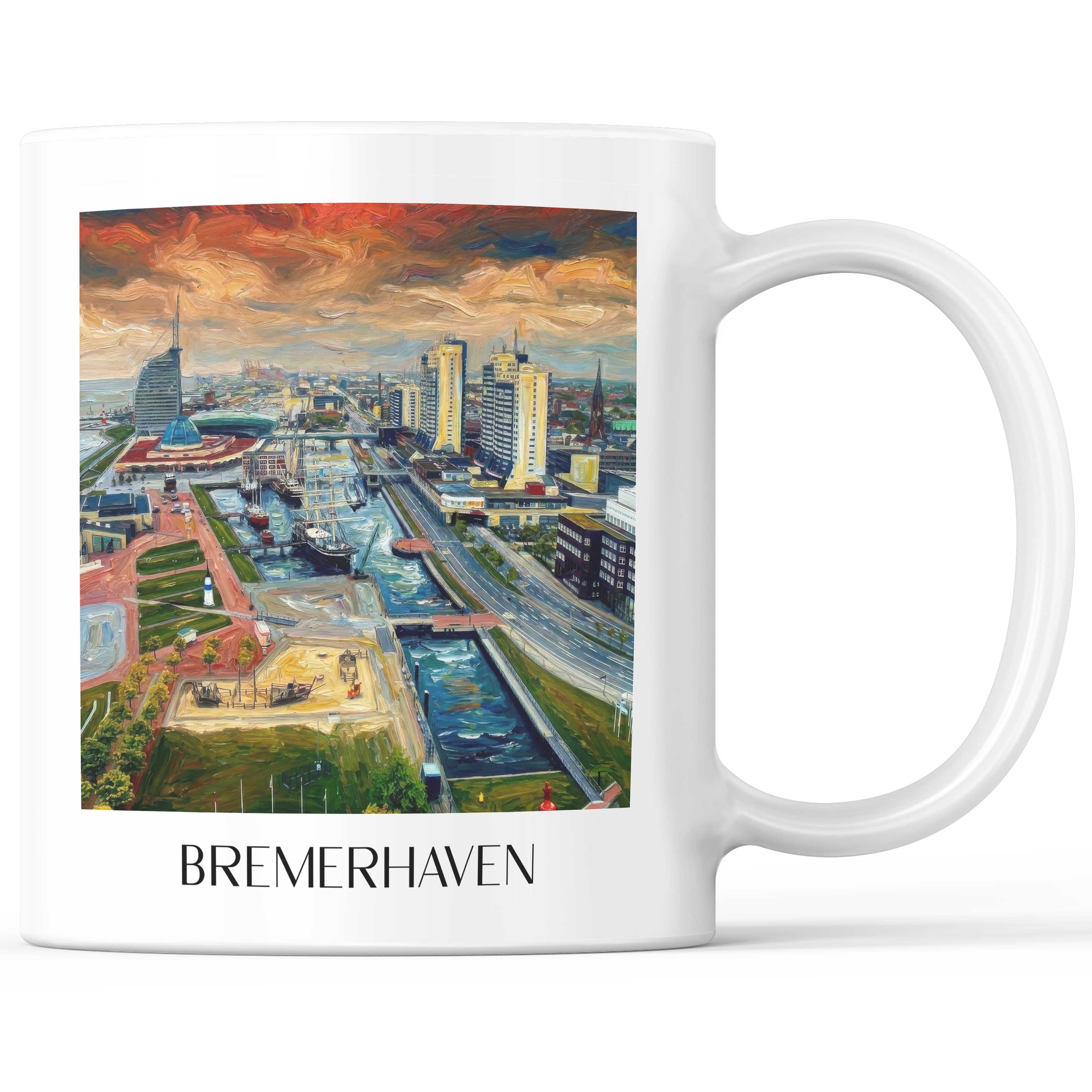Bremerhaven - Deutschland Becher - Kaffeetasse im Ölgemälde Stil