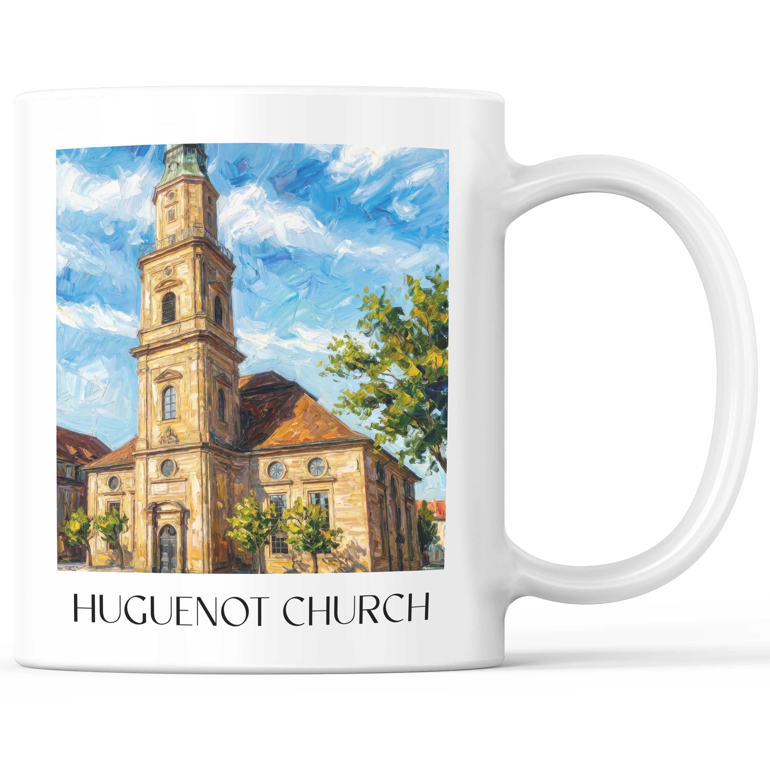Hugenottenkirche Kaffeebecher - Erlangen - Deutschland Becher - Kaffeetasse im Ölgemälde Stil