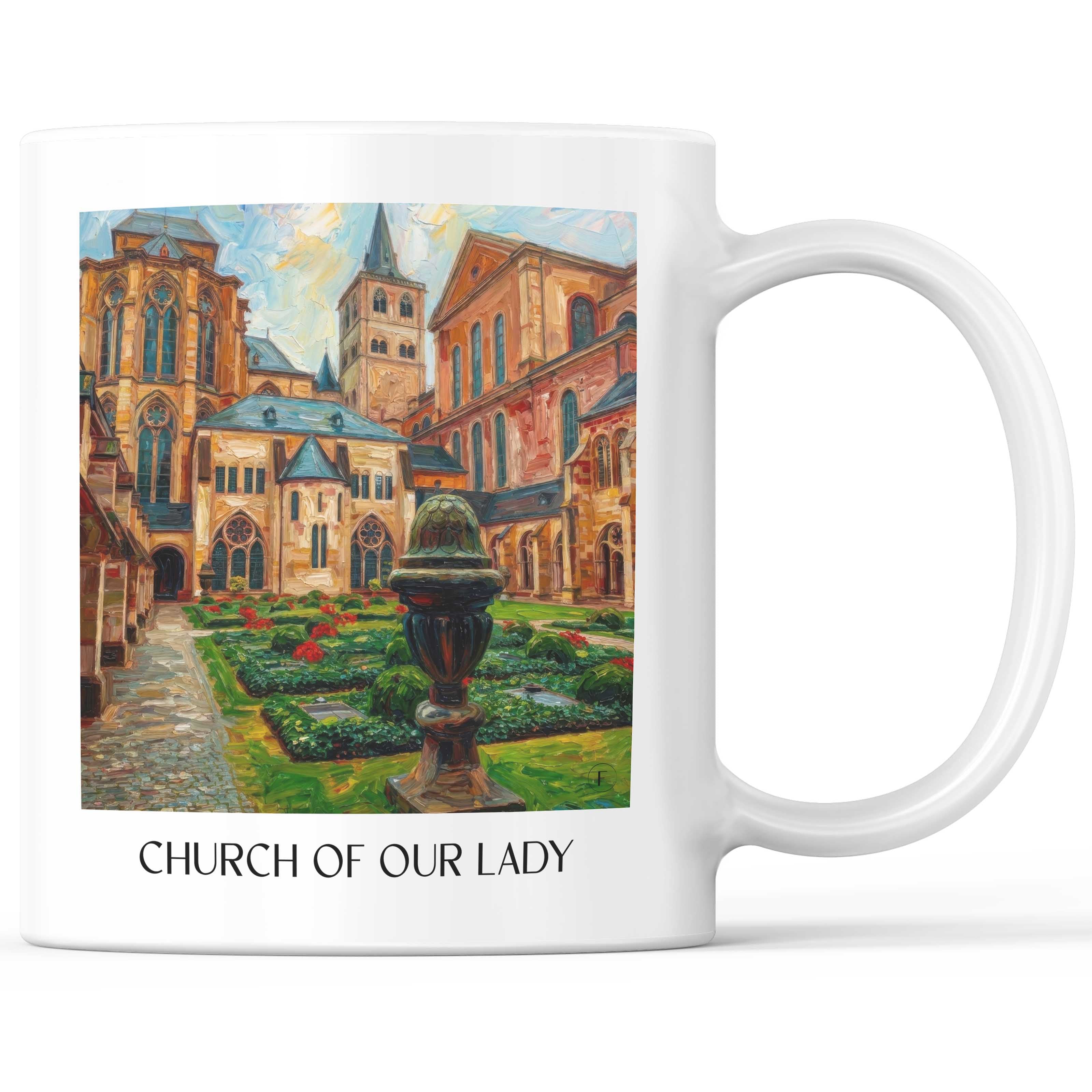 Liebfrauenkirche Kaffeebecher - Trier - Deutschland Becher - Kaffeetasse im Ölgemälde Stil