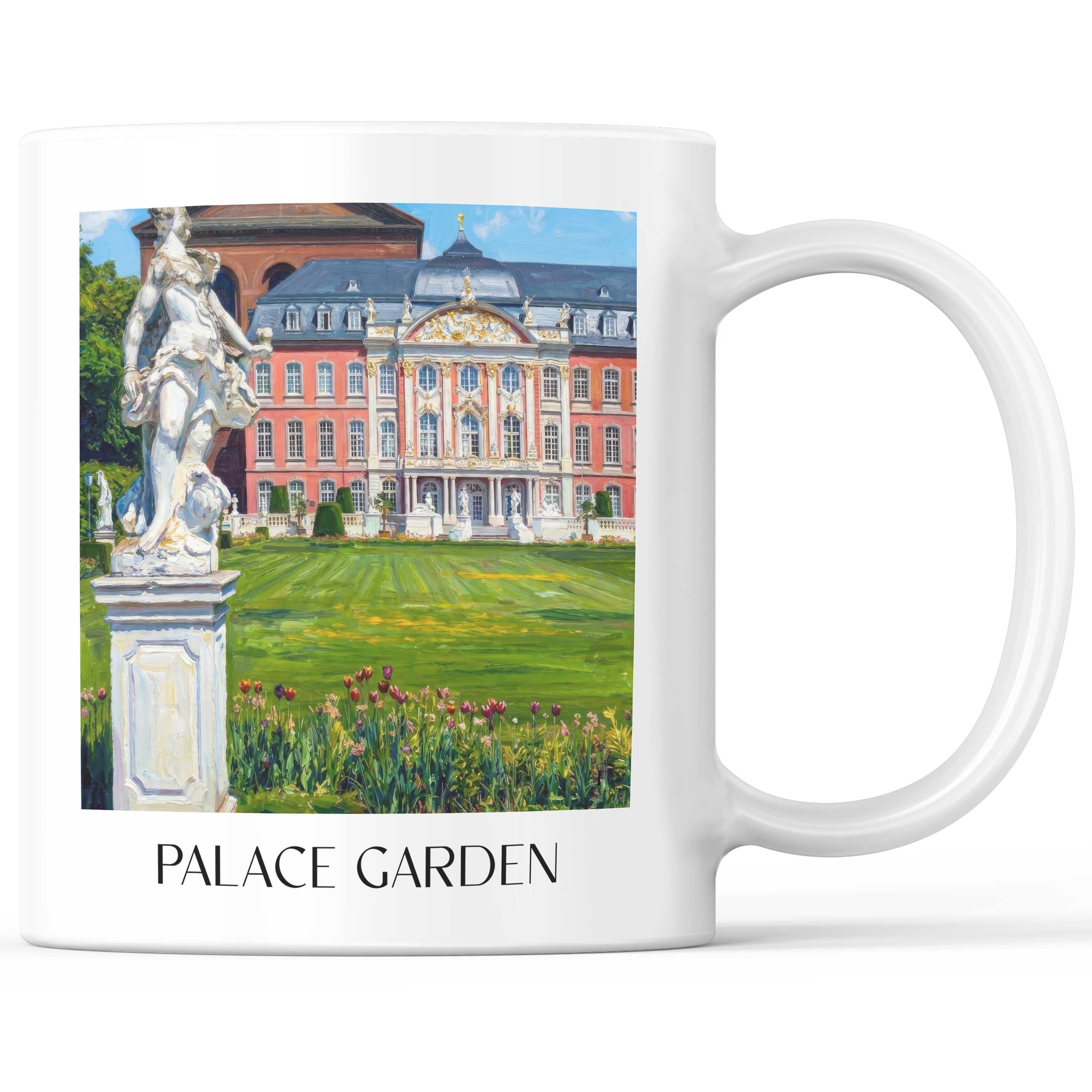 Palastgarten Kaffeebecher - Trier - Deutschland Becher - Kaffeetasse im Ölgemälde Stil