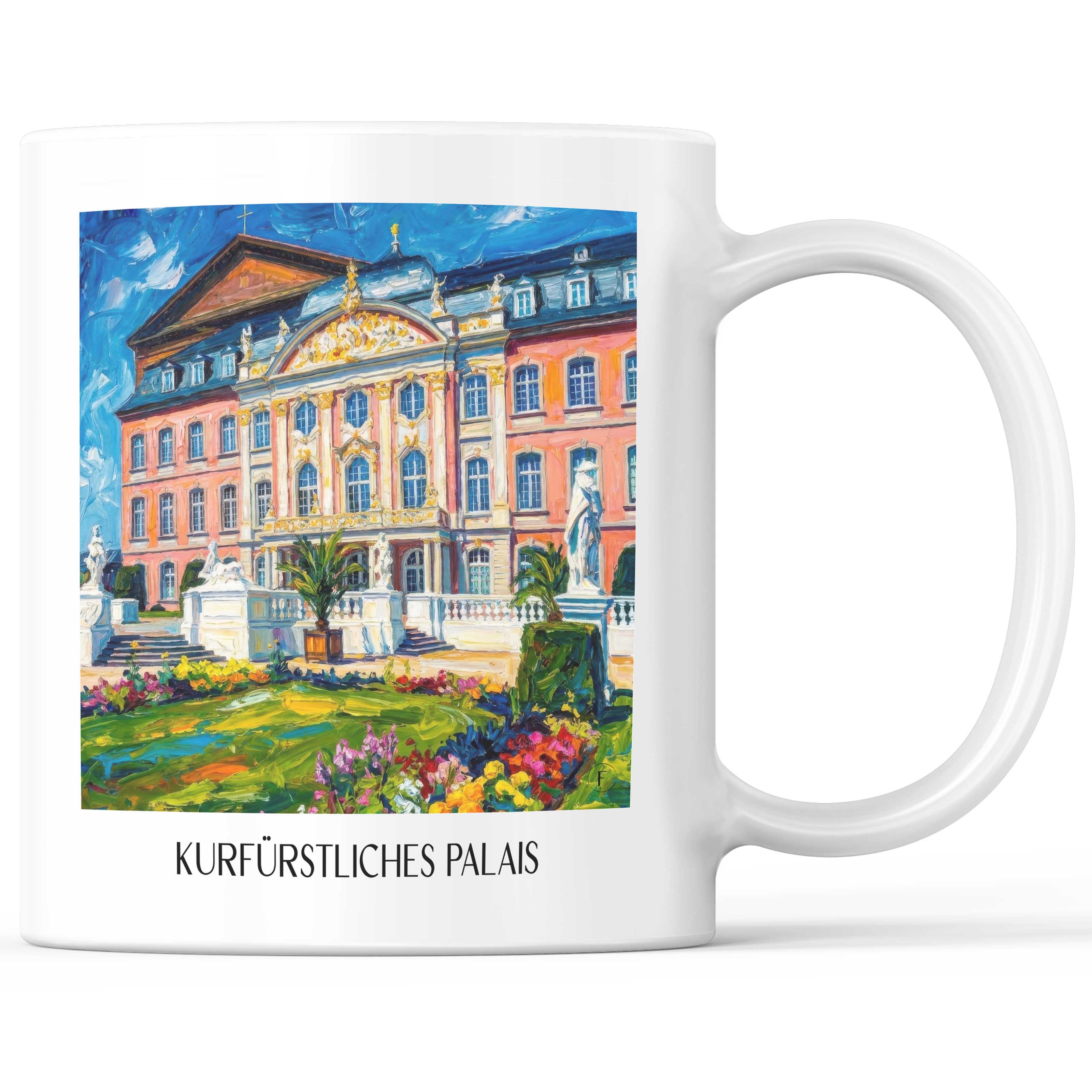 Kurfürstliches Palais Kaffeebecher - Trier - Deutschland Becher - Kaffeetasse im Ölgemälde Stil
