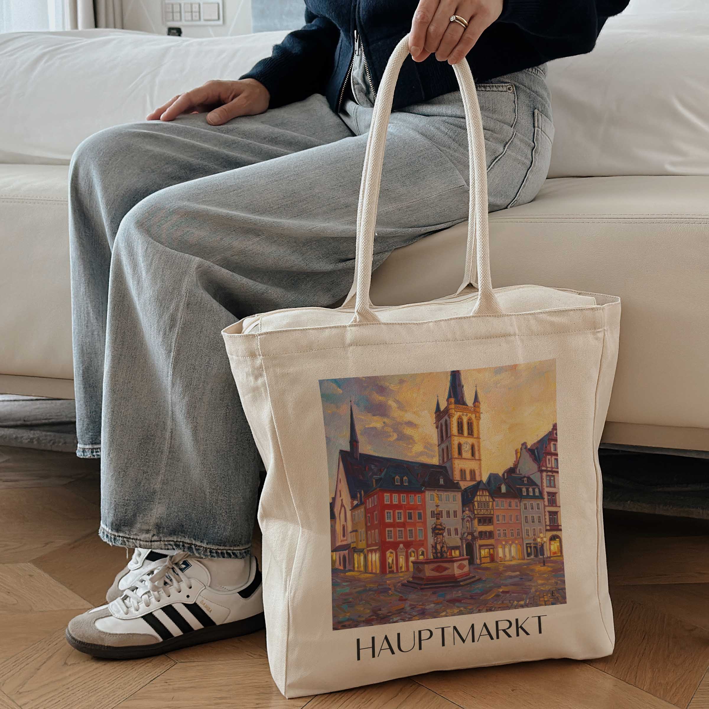 hauptmarkt-trier-deutschland-einkaufstasche-oil-painting-oelgemaelde
