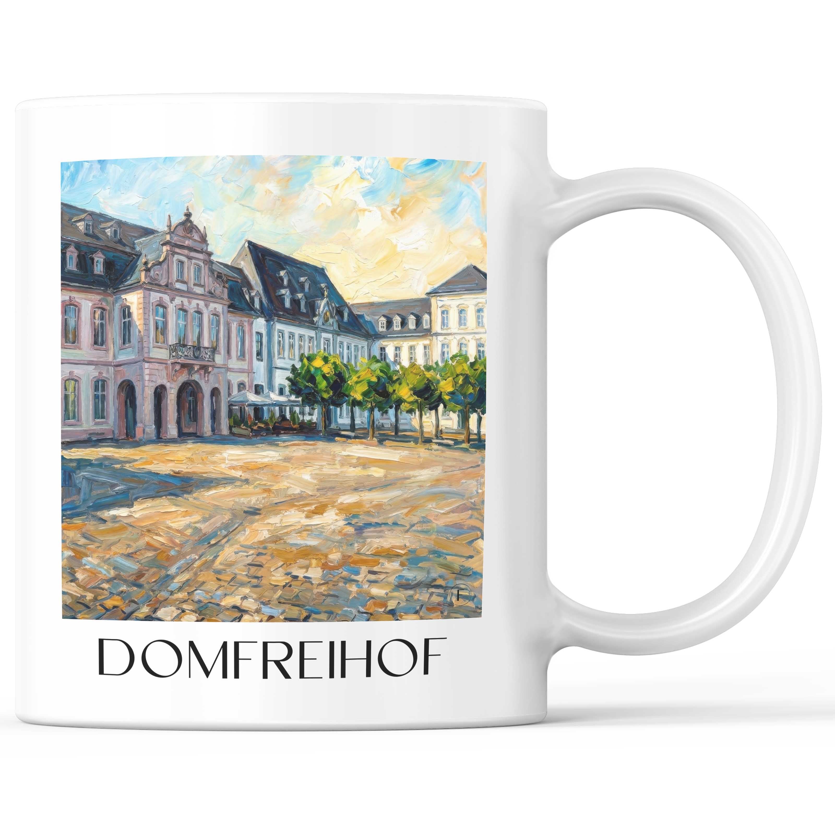Domfreihof Kaffeebecher - Trier - Deutschland Becher - Kaffeetasse im Ölgemälde Stil