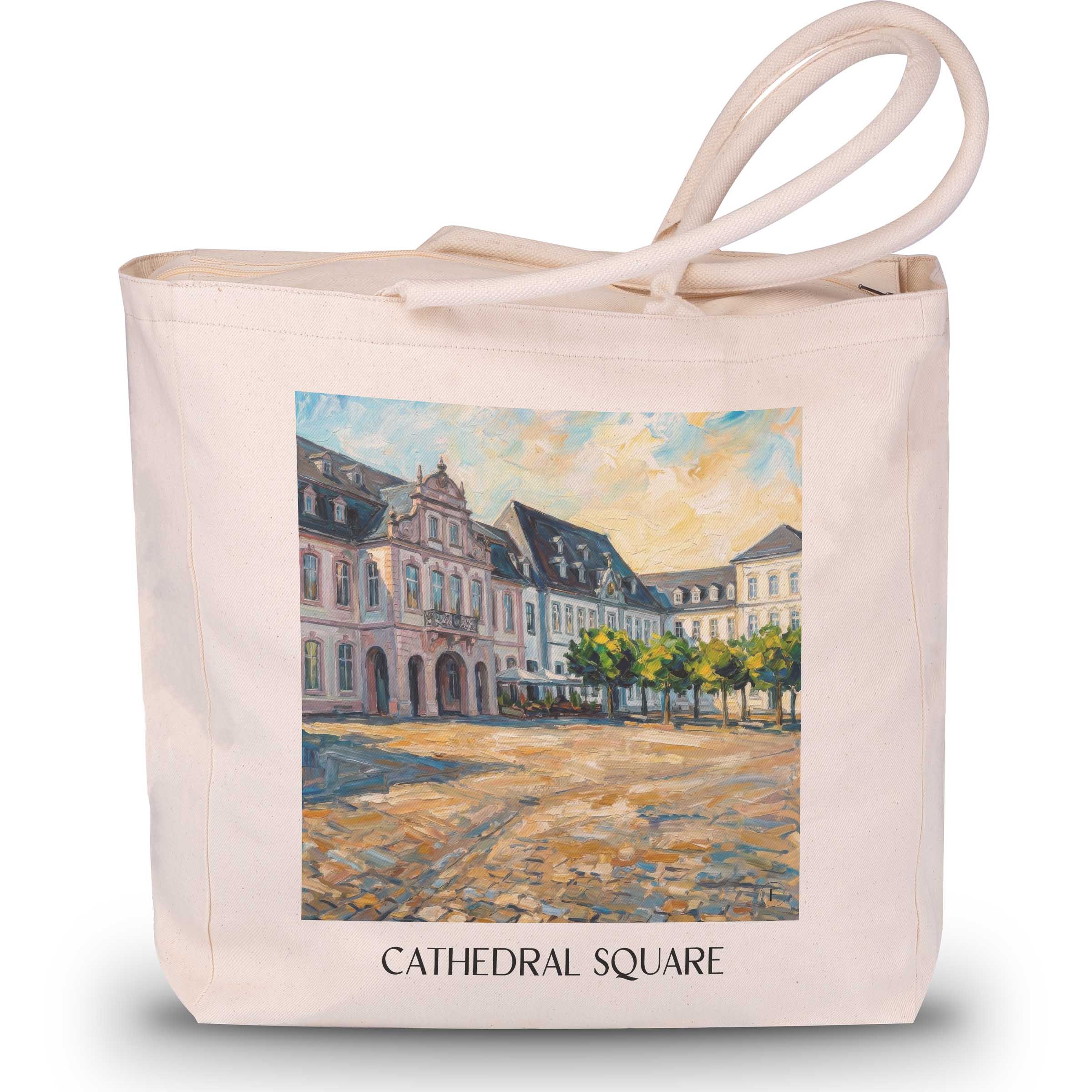 Domfreihof Shopping Tasche - Trier - Deutschland Tote Bag - Einkaufstasche im Ölgemälde Stil