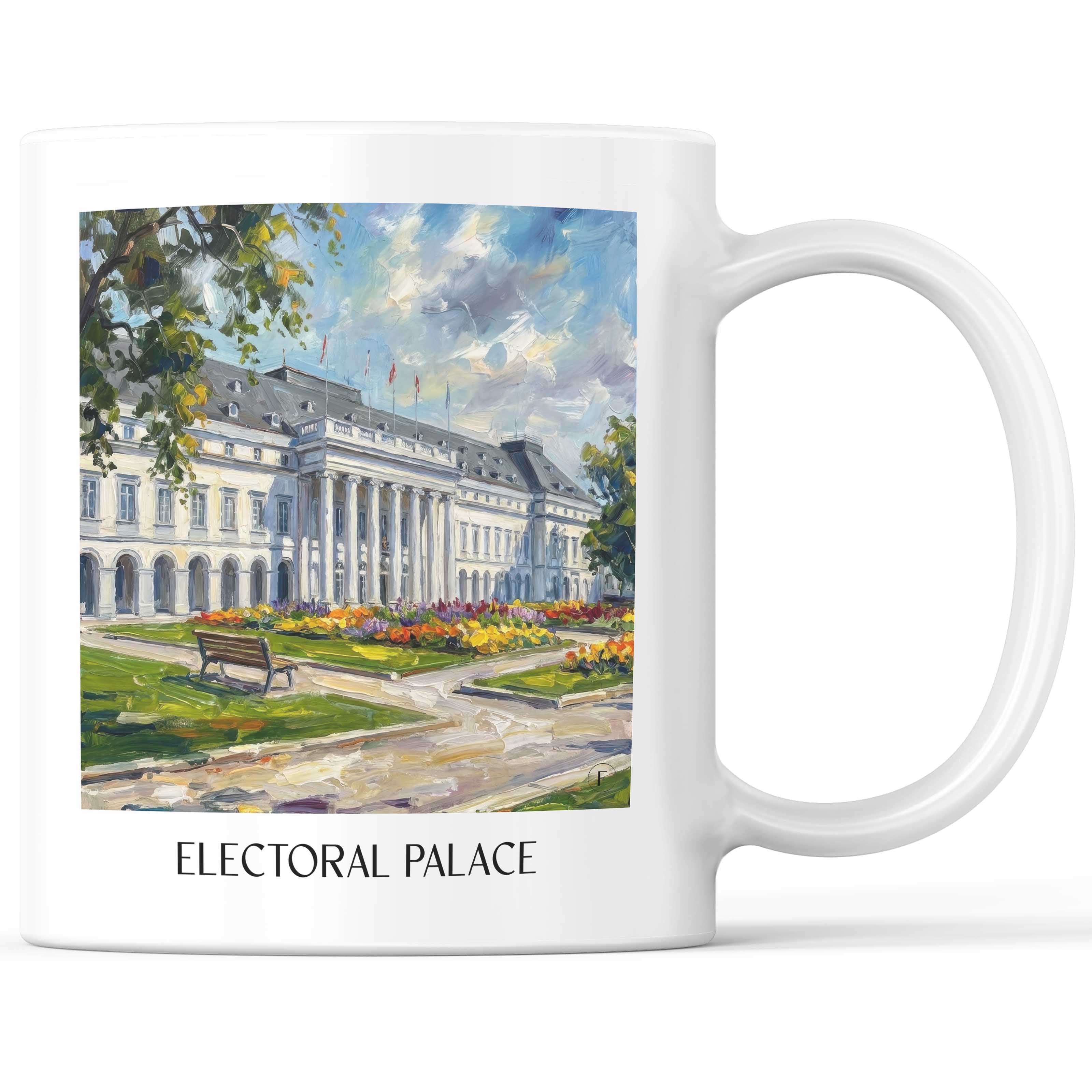 Kurfürstliches Schloss Kaffeebecher - Koblenz - Deutschland Becher - Kaffeetasse im Ölgemälde Stil