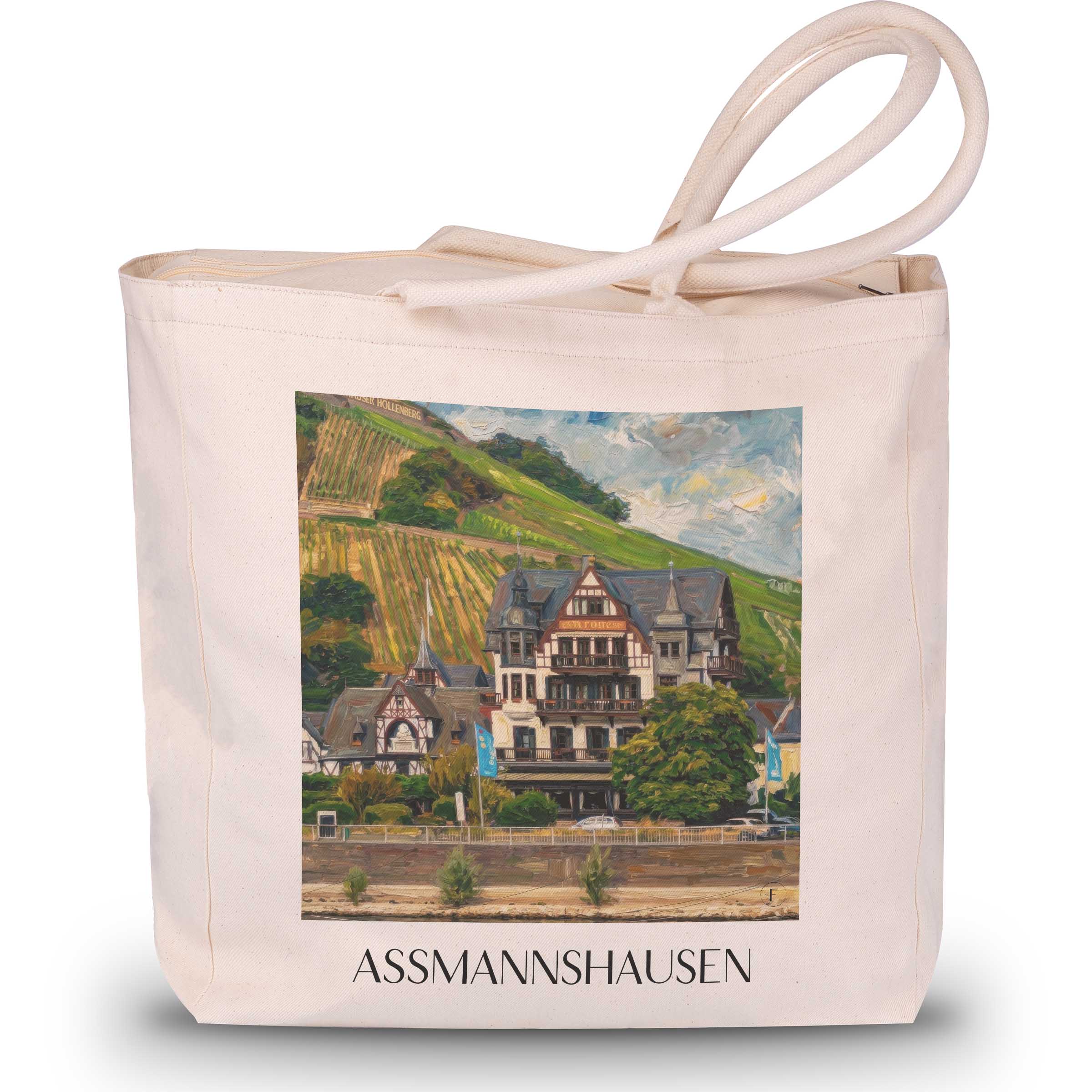 assmannshausen-rheingau-deutschland-einkaufstasche-oil-painting-oelgemaelde