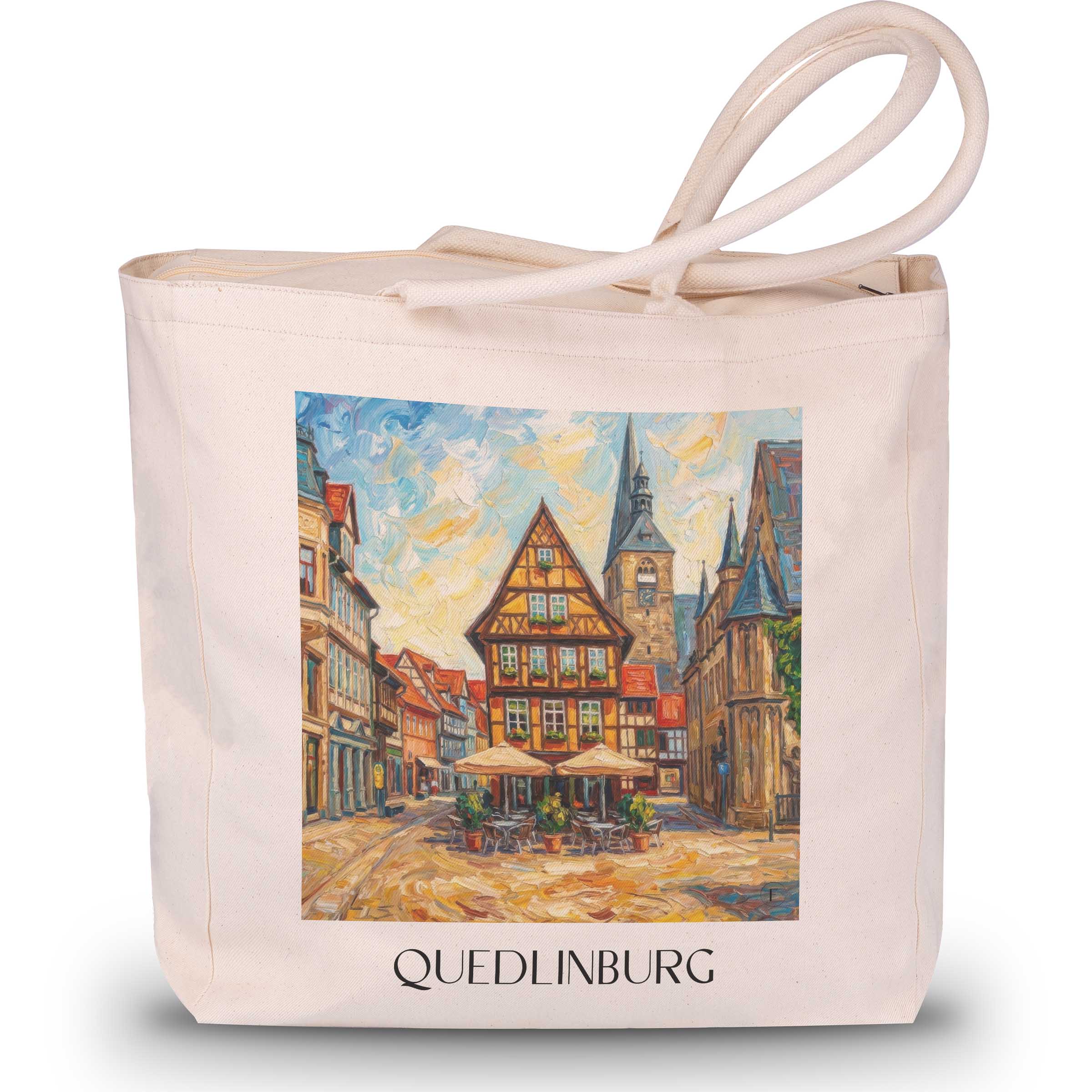 quedlinburg-sachsen-anhalt-deutschland-einkaufstasche-oil-painting-oelgemaelde