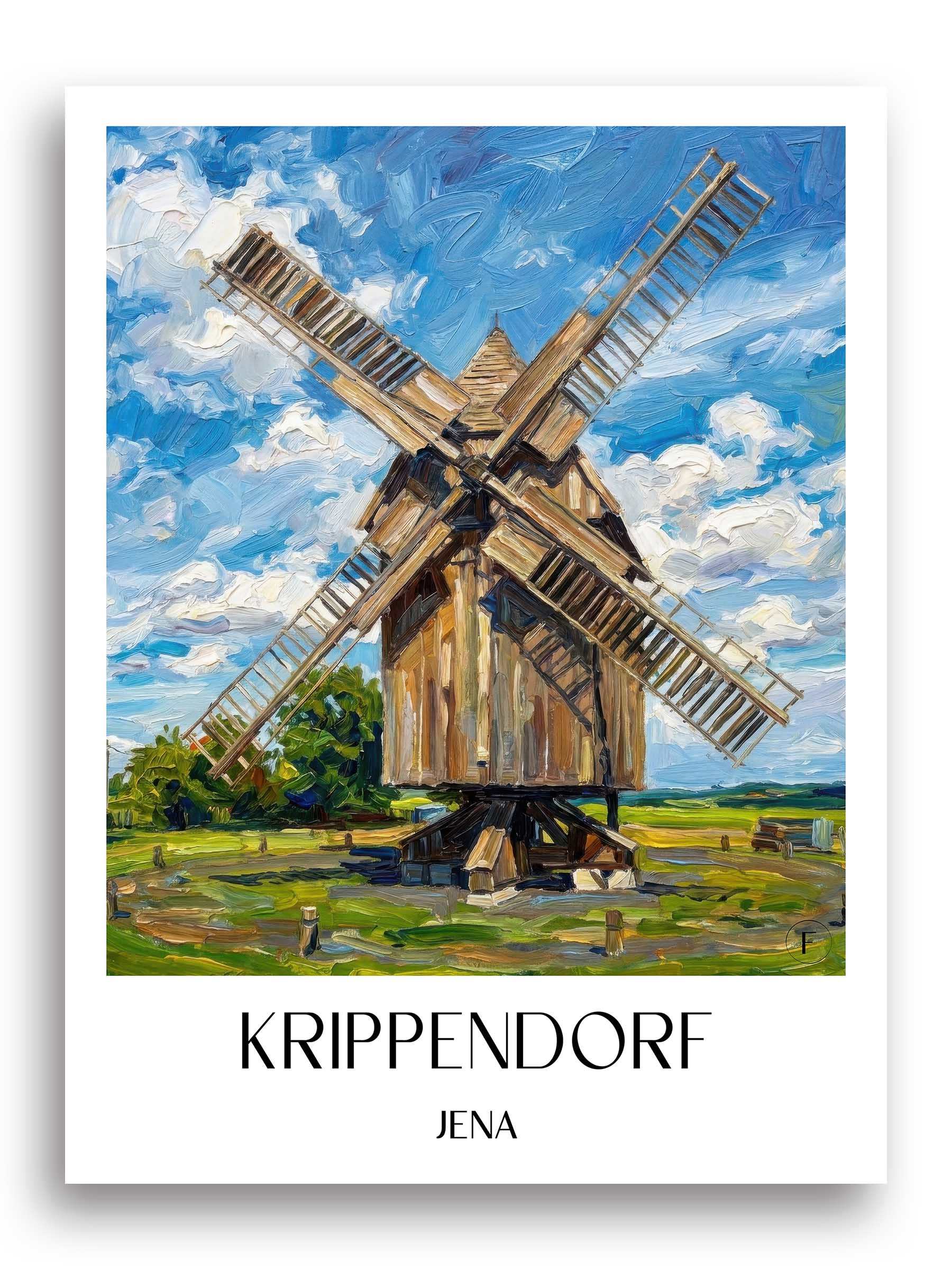 Krippendorf Poster - Jena - Deutschland Kunstdruck - Ölgemälde von A4 bis A1