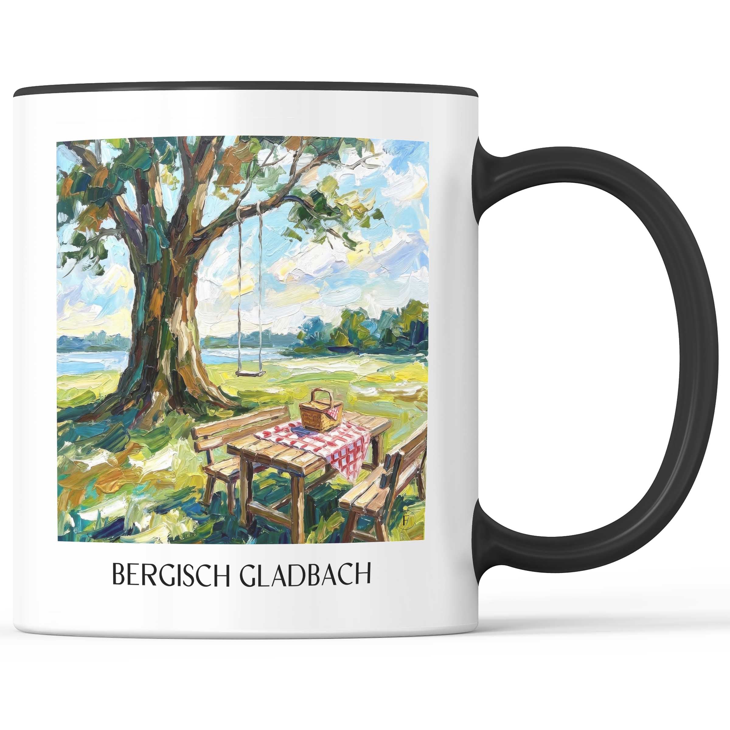 Bergisch Gladbach Kaffeebecher - Nordrhein-Westfalen - Deutschland Becher - Kaffeetasse im Ölgemälde Stil