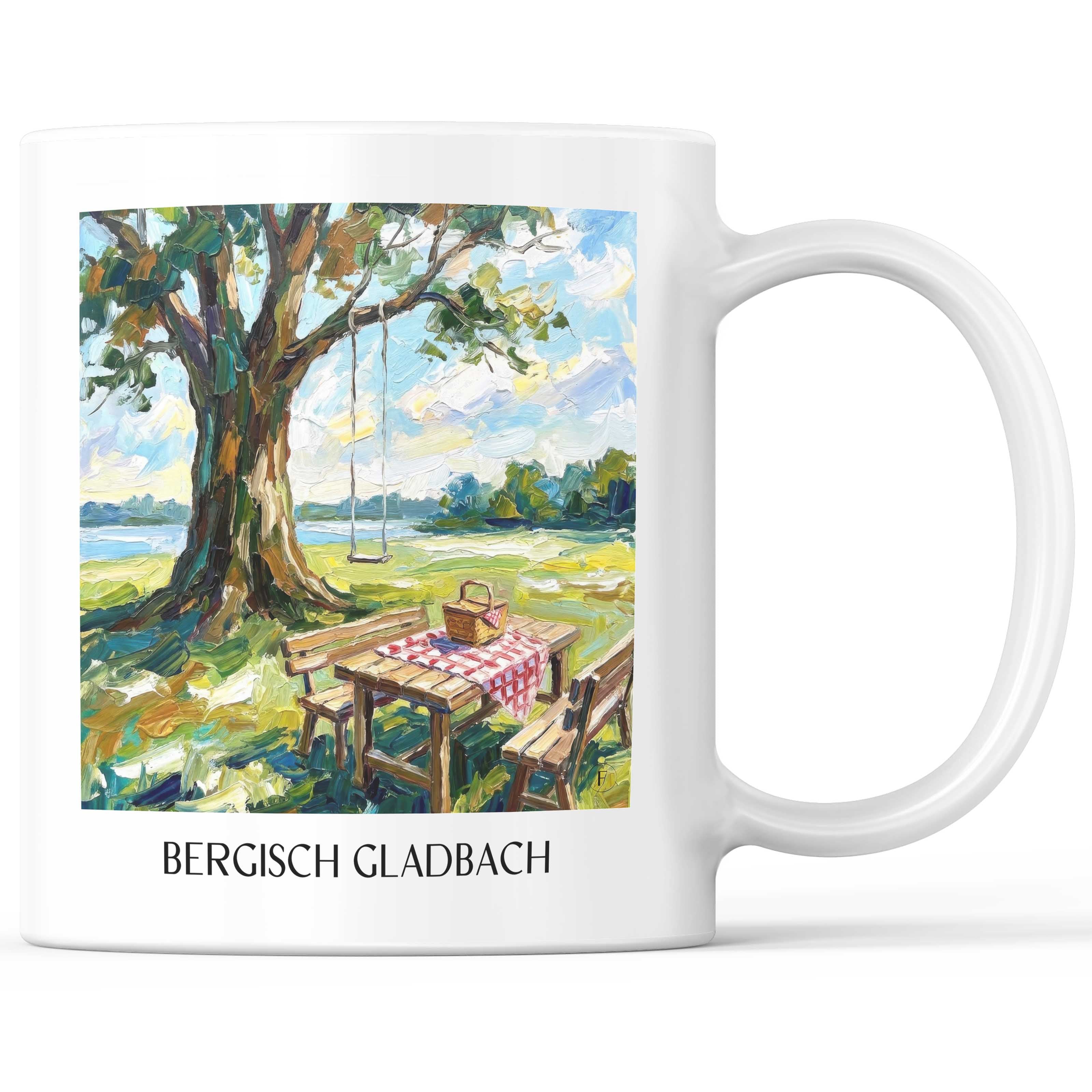 Bergisch Gladbach Kaffeebecher - Nordrhein-Westfalen - Deutschland Becher - Kaffeetasse im Ölgemälde Stil