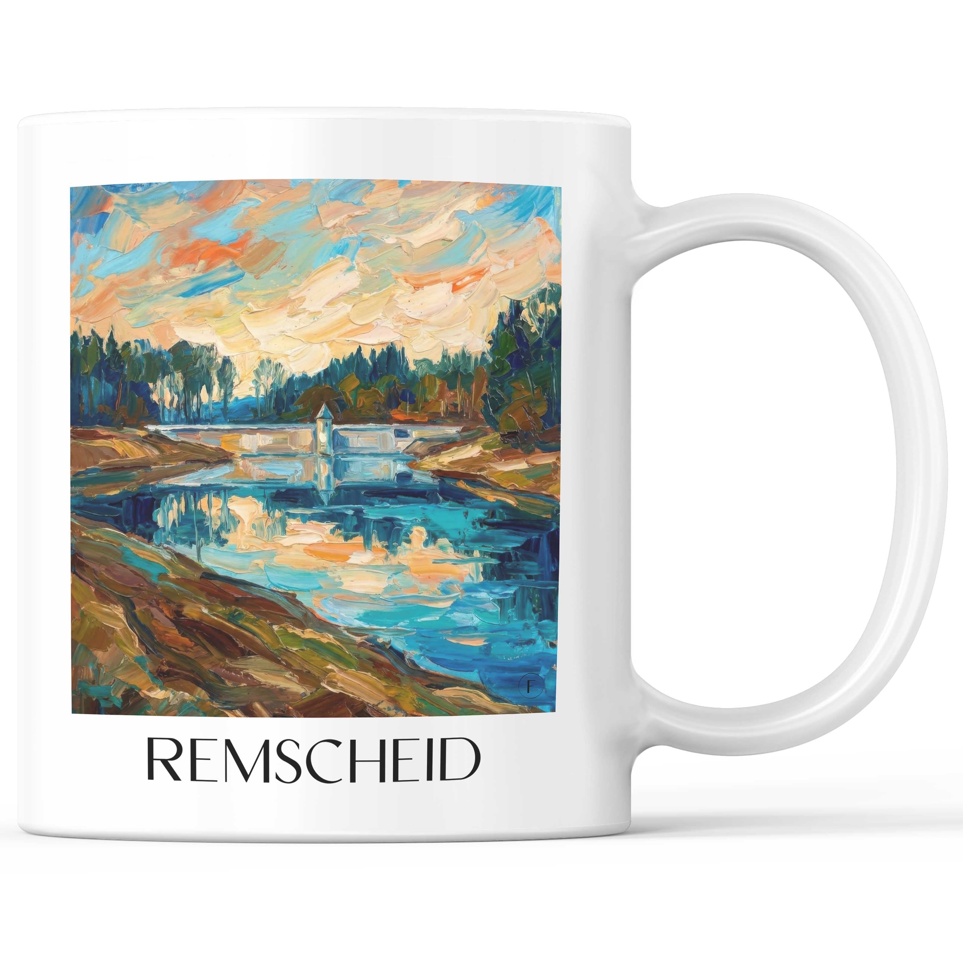 Remscheid Kaffeebecher - Bergisches Land - Deutschland Becher - Kaffeetasse im Ölgemälde Stil