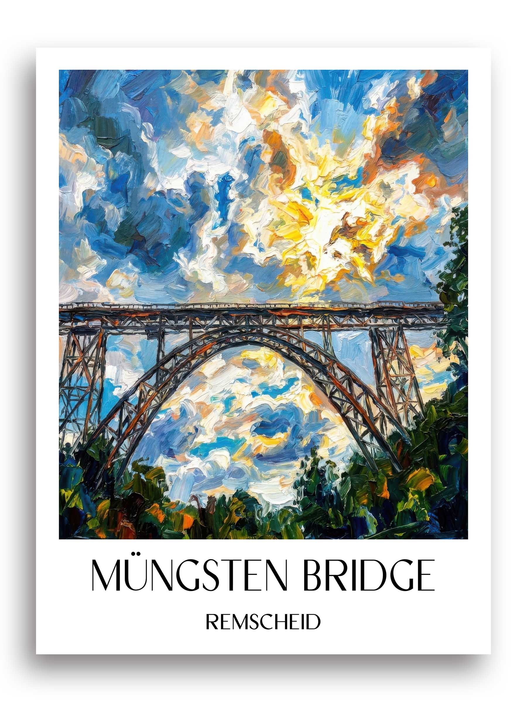 Müngstener brücke Poster - Remscheid - Deutschland Kunstdruck - Ölgemälde von A4 bis A1