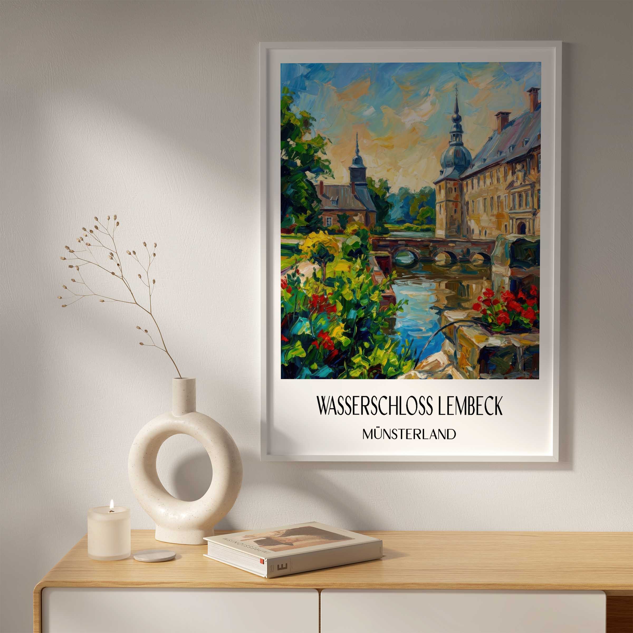 wasserschloss-lembeck-münsterland-deutschland-poster-oil-painting-oelgemaelde