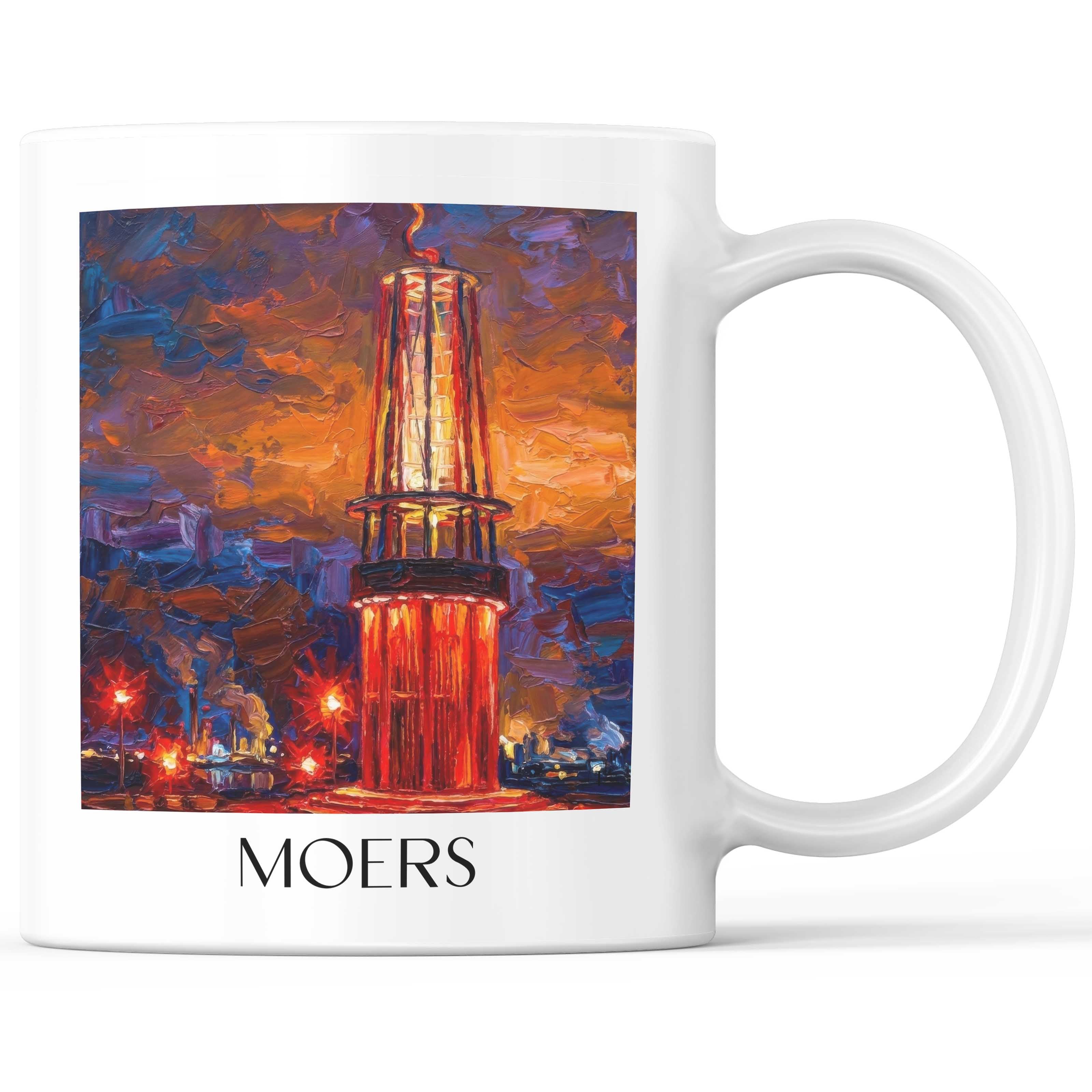 Moers Kaffeebecher - Niederrhein - Deutschland Becher - Kaffeetasse im Ölgemälde Stil